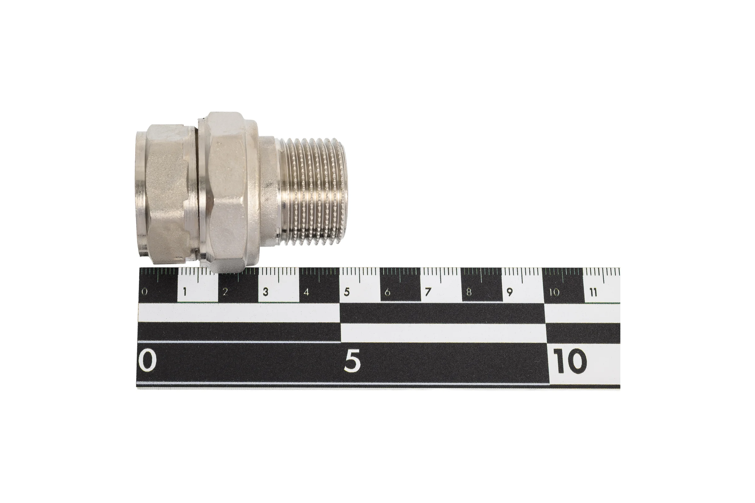 Сгон разъемный (американка) LD PRIDE DN20 (3/4") ВР/НР латунь никель с биркой LD.67.530.20