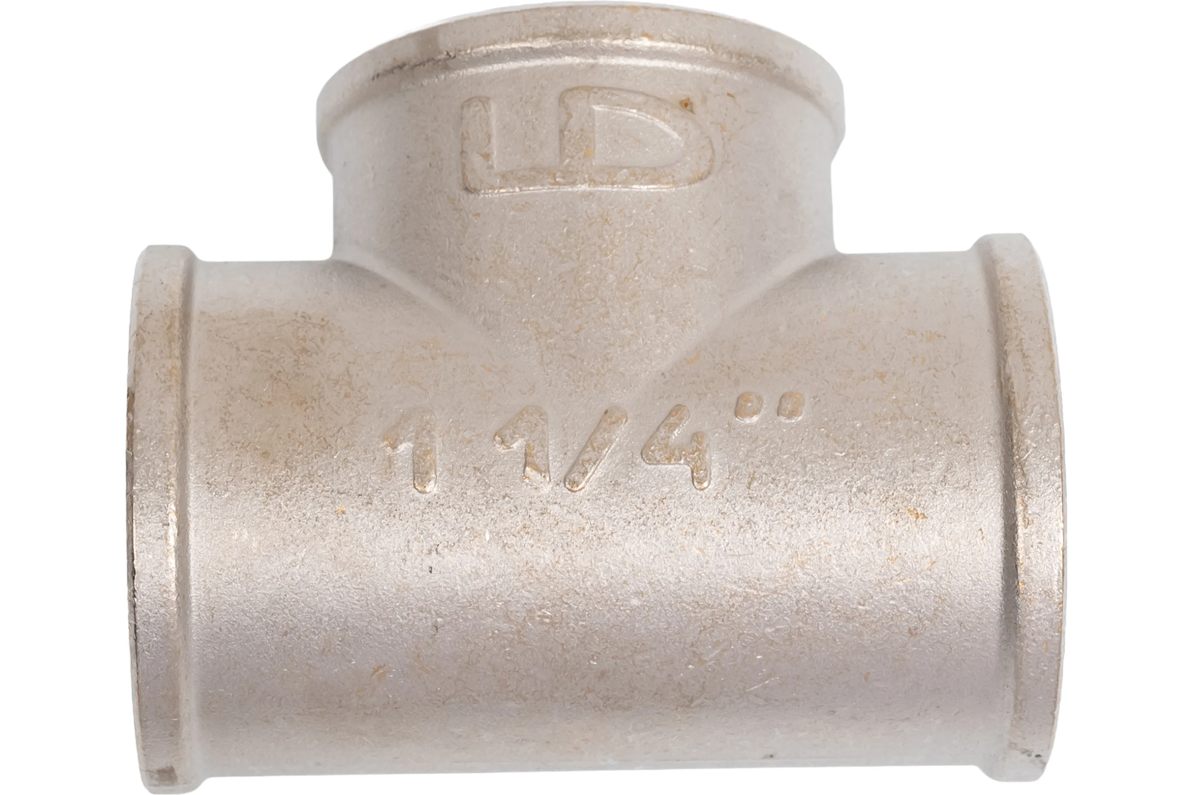 Тройник LD PRIDE DN32 (1 1/4") ВР/ВР/ВР латунь никель с биркой LD.67.524.32