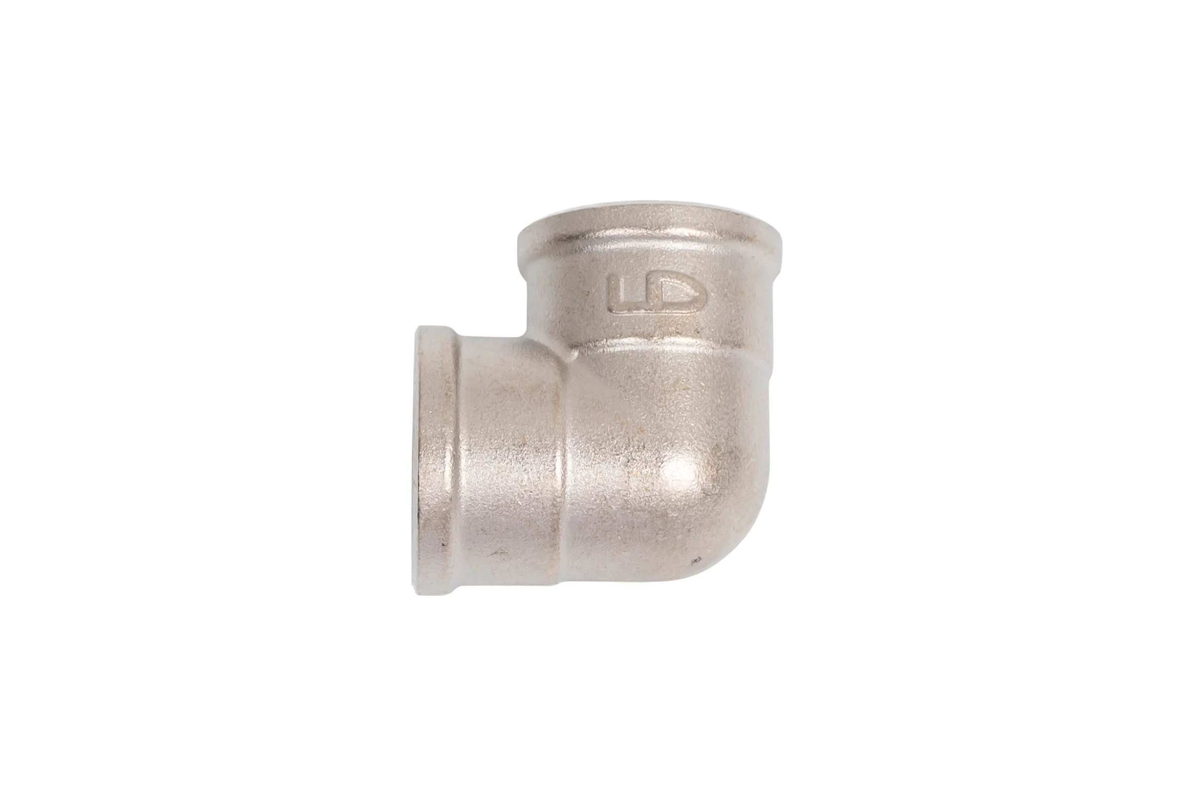 Угол 90 гр LD PRIDE DN15 (1/2") ВР/ВР латунь никель с биркой LD.67.522.15
