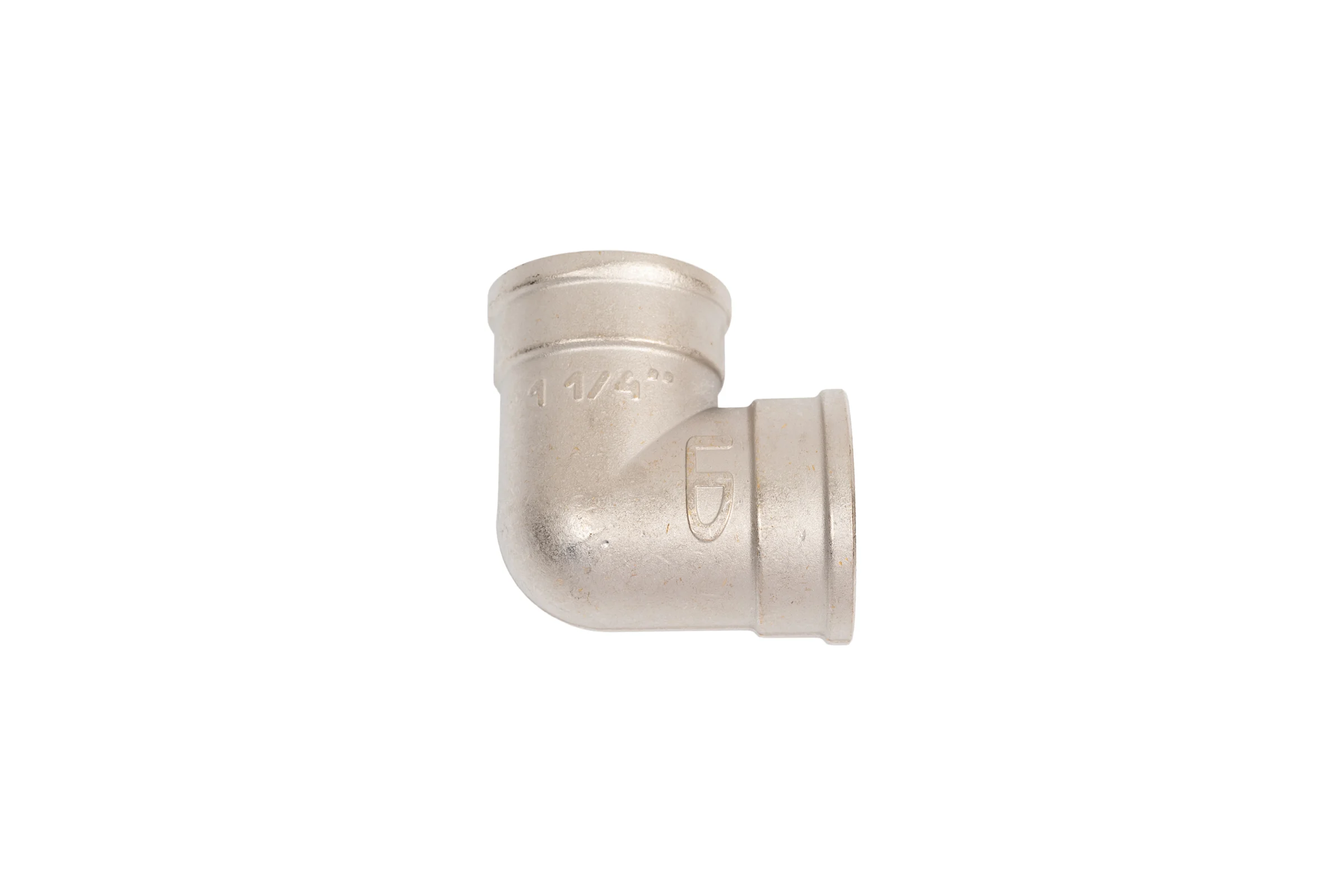 Угол 90 гр LD PRIDE DN32 (1 1/4") ВР/ВР латунь никель с биркой LD.67.522.32
