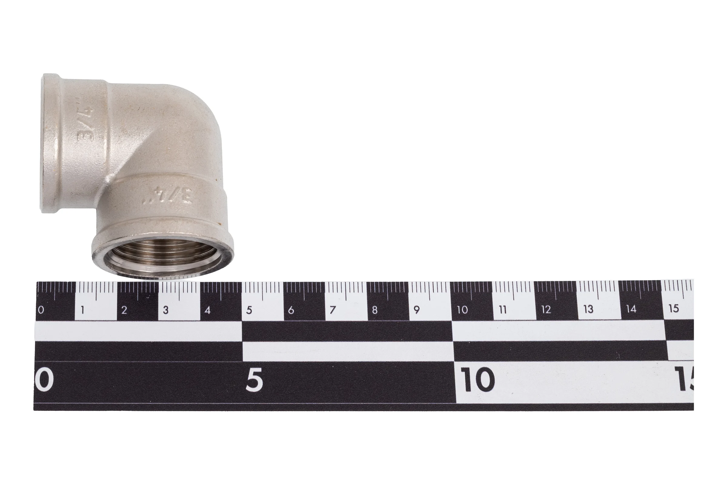 Угол 90 гр LD PRIDE DN20 (3/4") ВР/ВР латунь никель с биркой LD.67.522.20