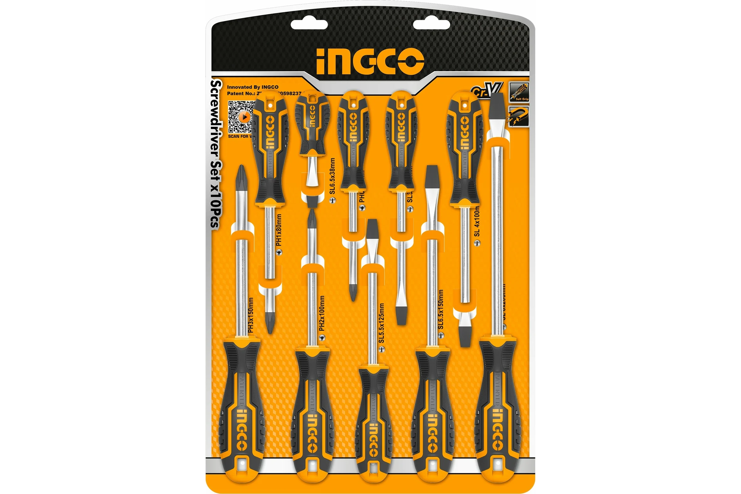 Набор отверток INGCO 10 шт INDUSTRIAL HKSD1028