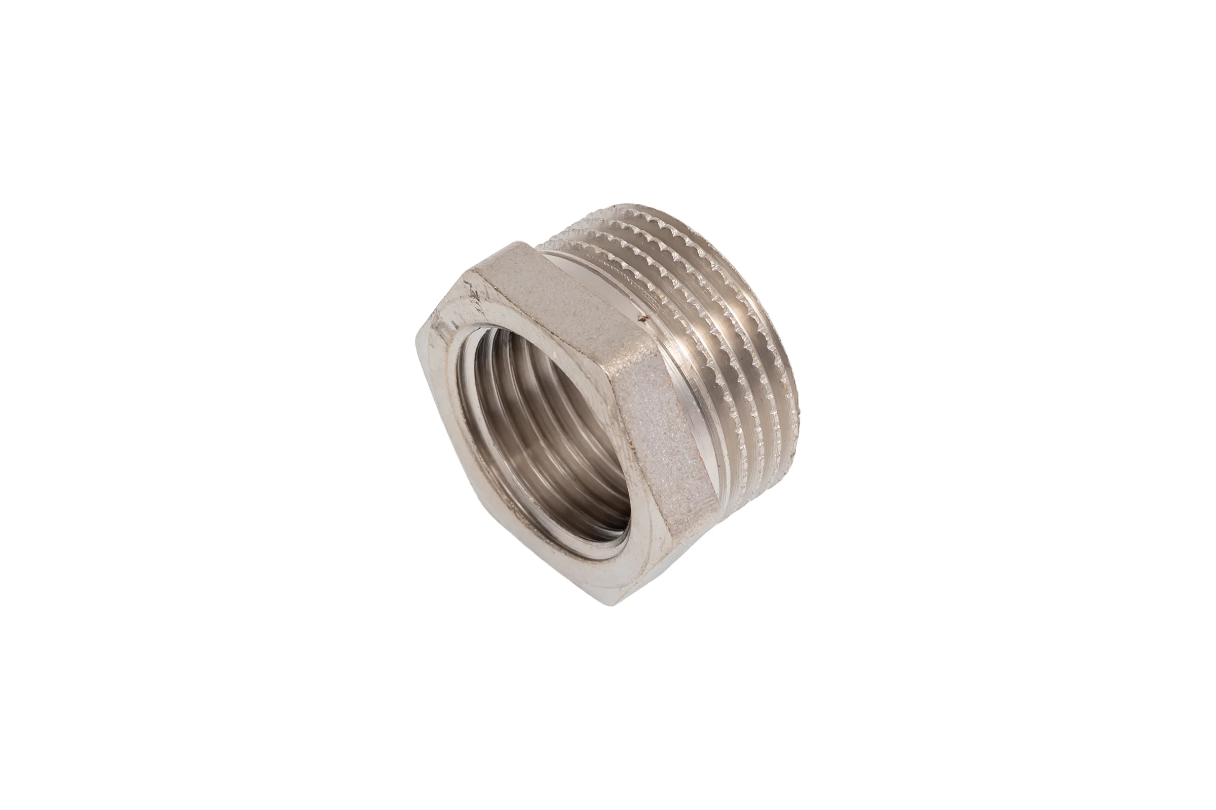 Футорка LD PRIDE DN20х15 (3/4"НР х 1/2" ВР) латунь никель с биркой LD.67.517.20х15