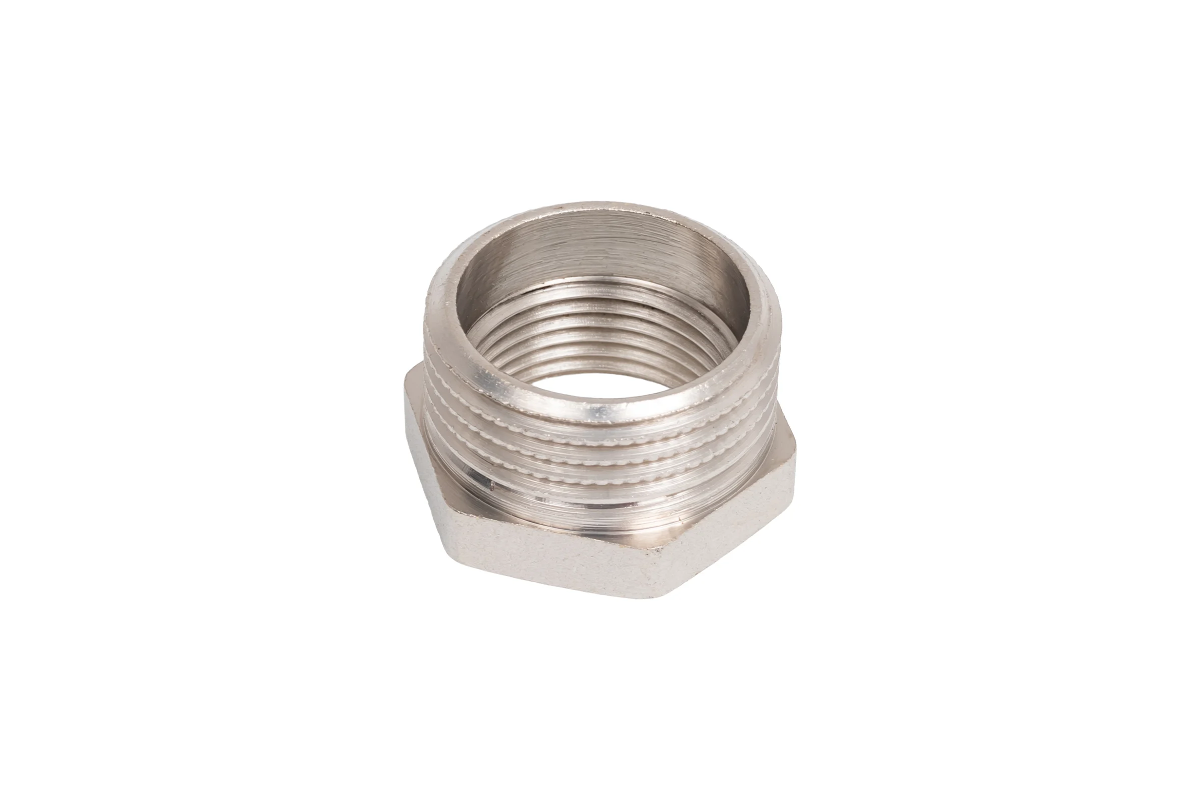 Футорка LD PRIDE DN25х20 (1"НР х 3/4" ВР) латунь никель с биркой LD.67.517.25х20
