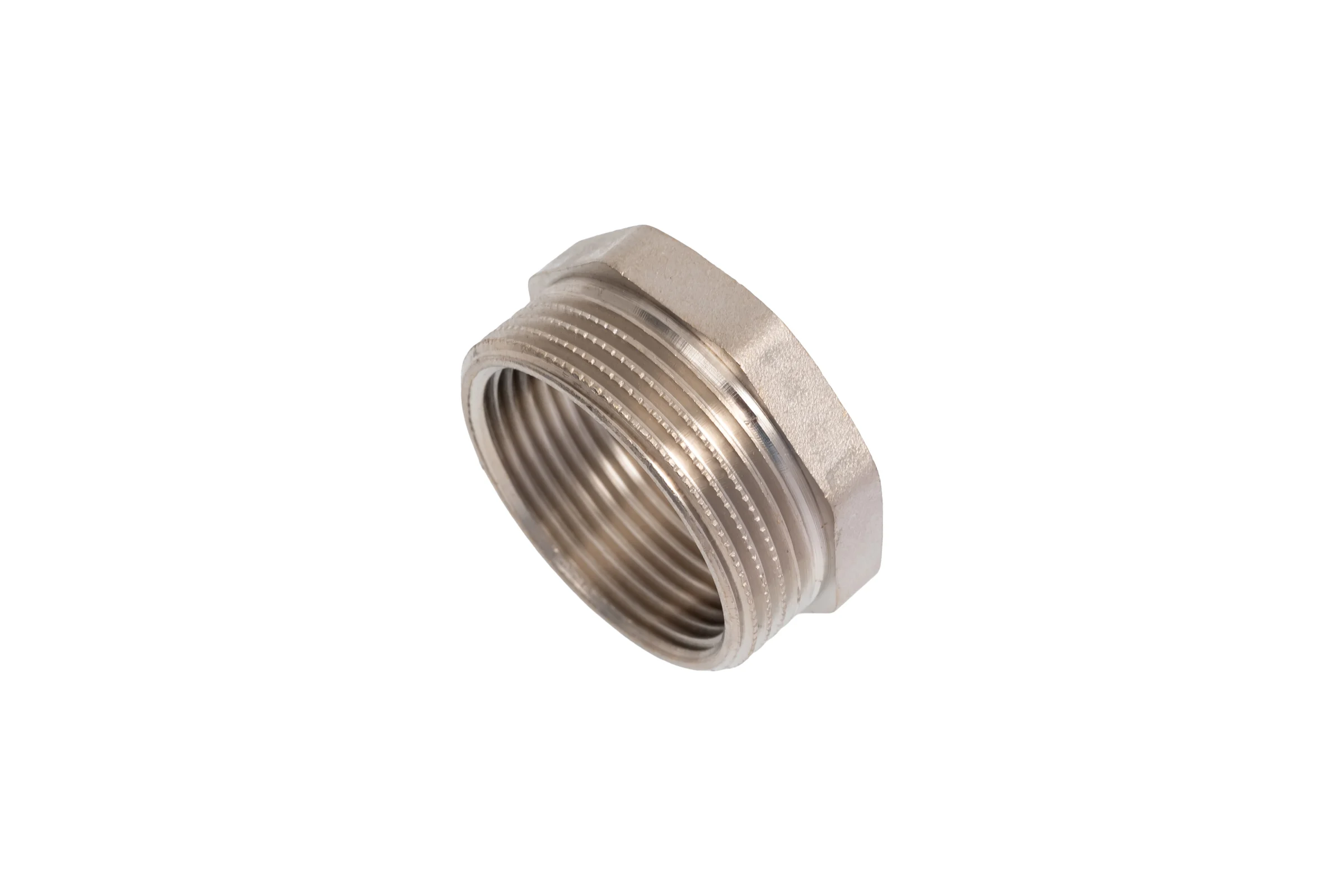 Футорка LD PRIDE DN40х32 (1 1/2"НР х 1 1/4" ВР) латунь никель с биркой LD.67.517.40х32