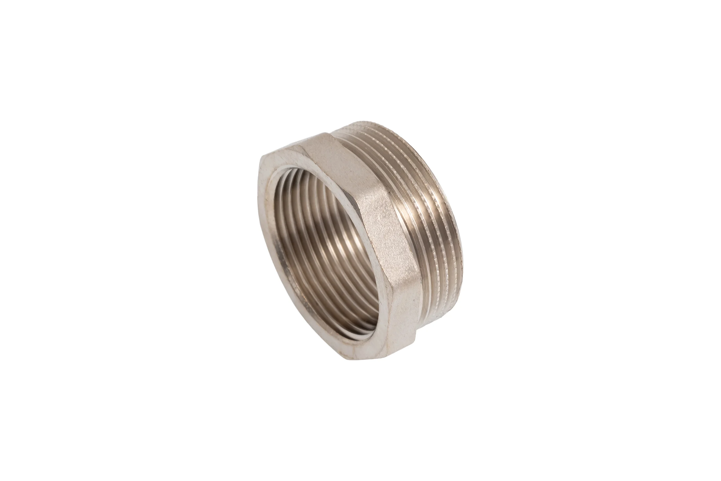 Футорка LD PRIDE DN40х32 (1 1/2"НР х 1 1/4" ВР) латунь никель с биркой LD.67.517.40х32