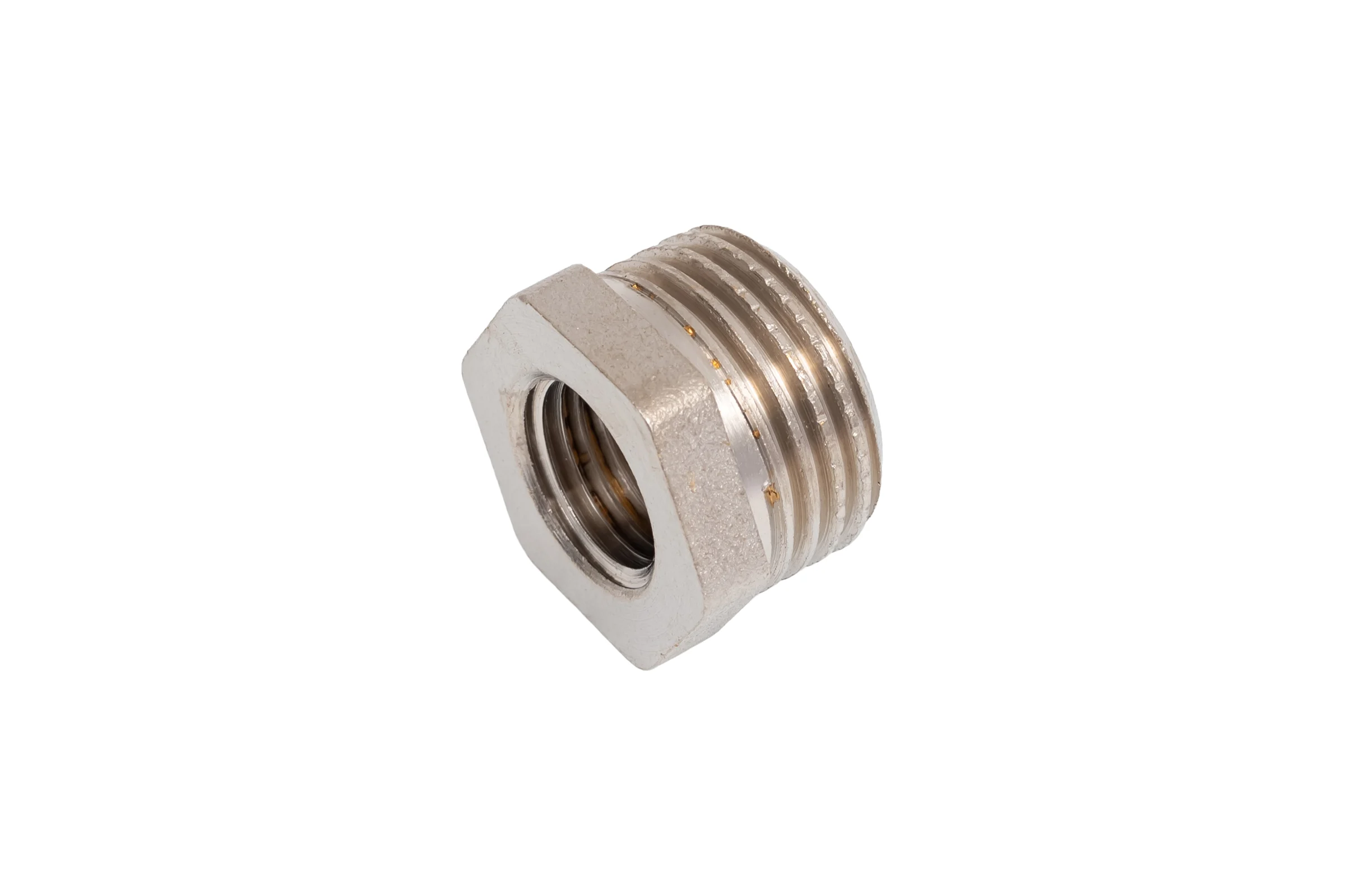 Футорка LD PRIDE DN15х8 (1/2" НР х 1/4" ВР) латунь никель с биркой LD.67.517.15х8