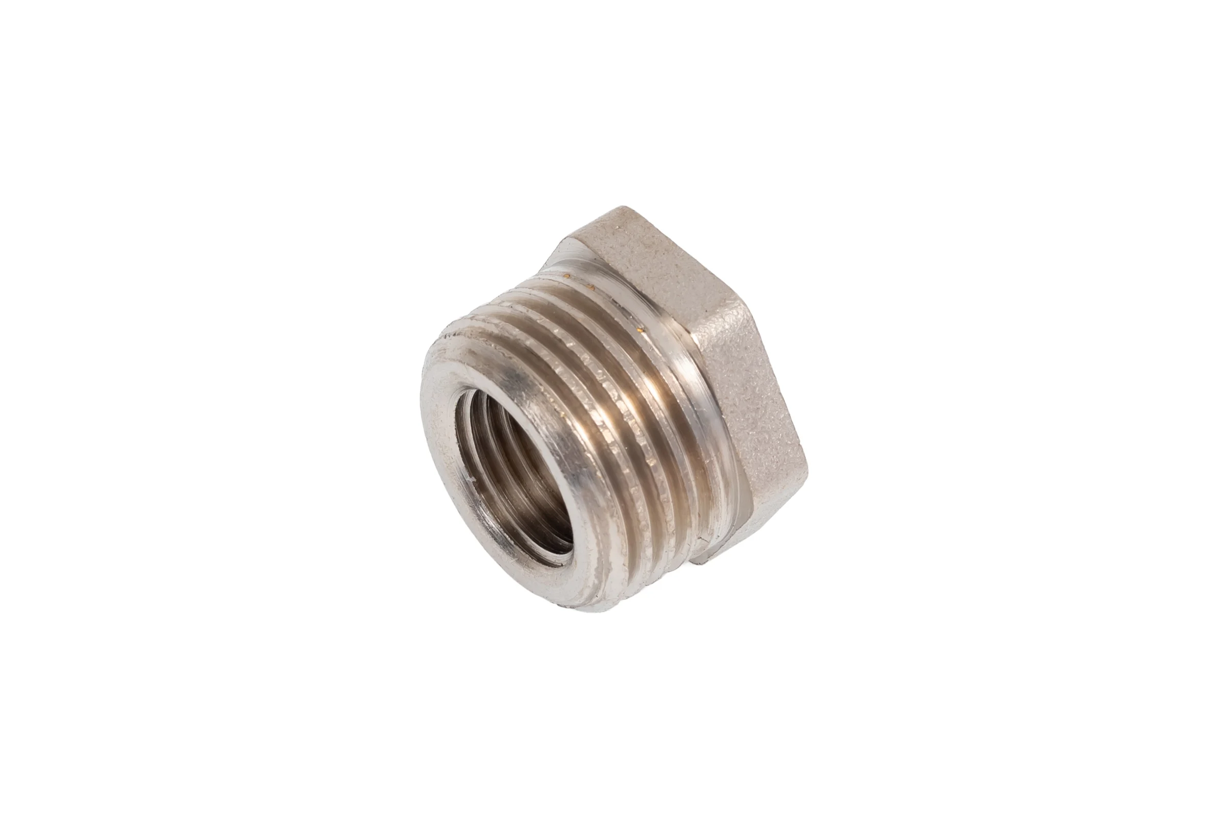 Футорка LD PRIDE DN15х8 (1/2" НР х 1/4" ВР) латунь никель с биркой LD.67.517.15х8