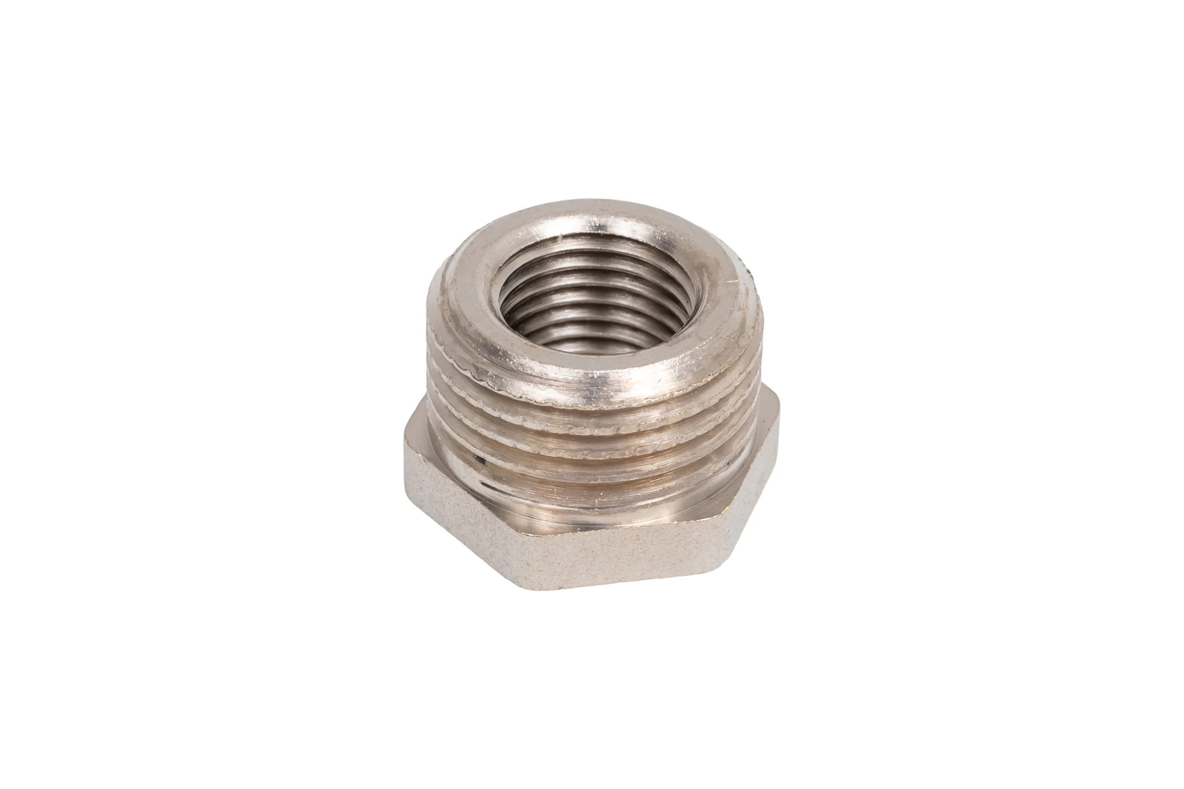 Футорка LD PRIDE DN15х8 (1/2" НР х 1/4" ВР) латунь никель с биркой LD.67.517.15х8