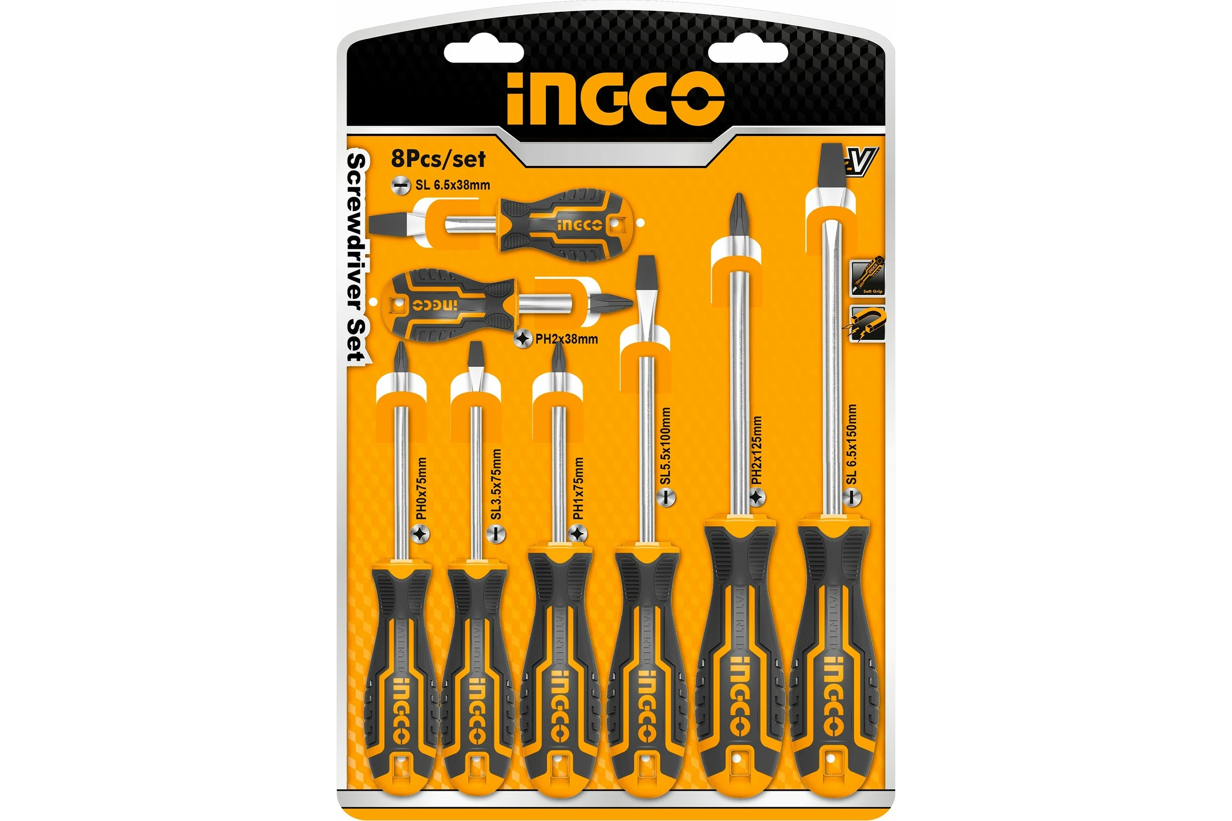 Набор отверток INGCO 8 шт INDUSTRIAL HKSD0828