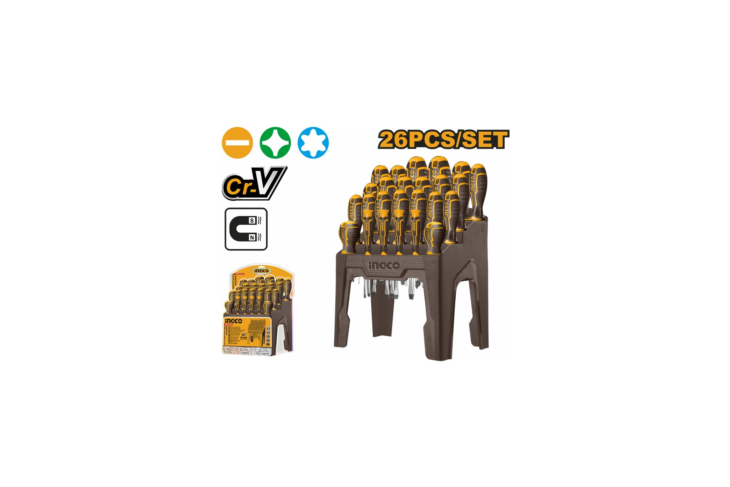 Набор отверток INGCO 26 шт INDUSTRIAL HKSD2628