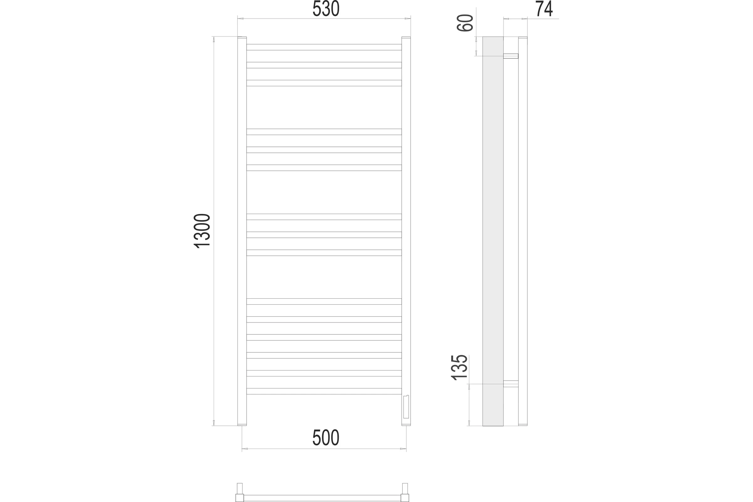 Полотенцесушитель Terminus Ватикан П15 500x1300 sensor quick touch 4670078526212