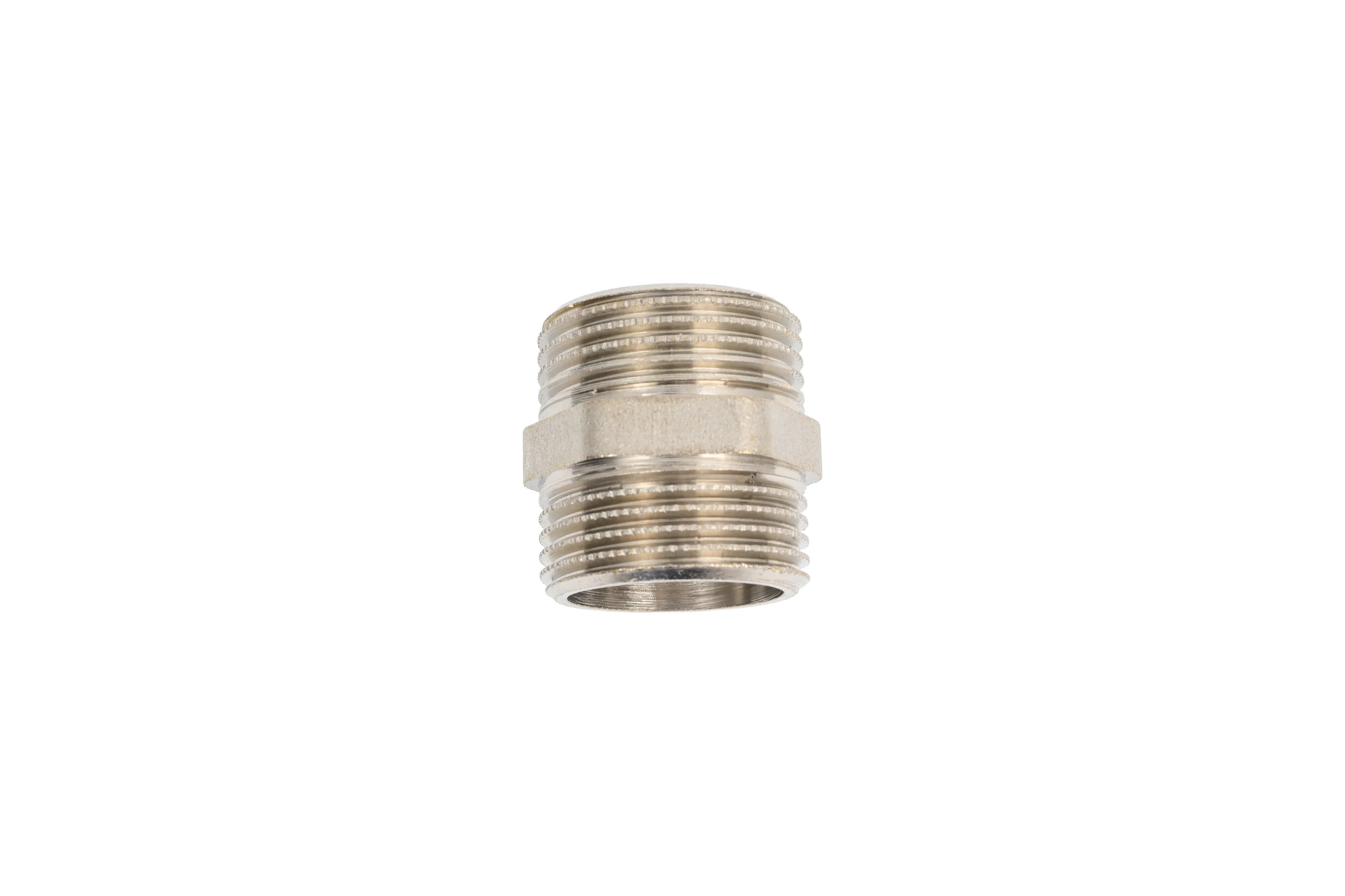 Ниппель прямой LD Pride DN25 (1") НР/НР латунь никель с биркой LD.67.511.25