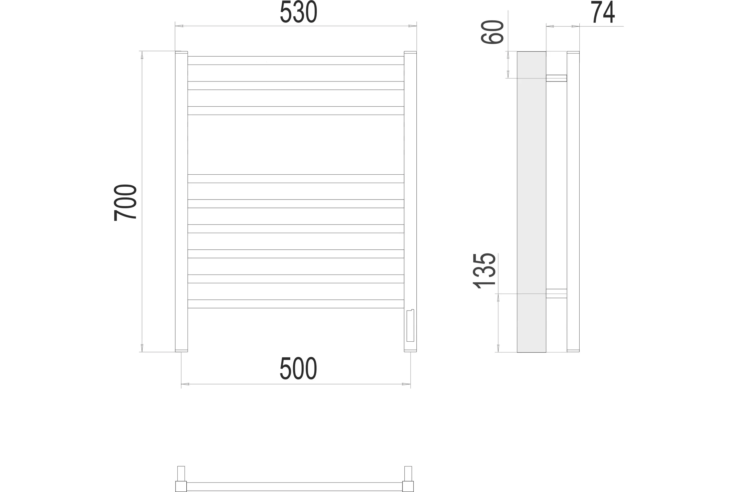 Электрический полотенцесушитель Terminus Ватикан П9 500x700 sensor quick touch 4670078526229