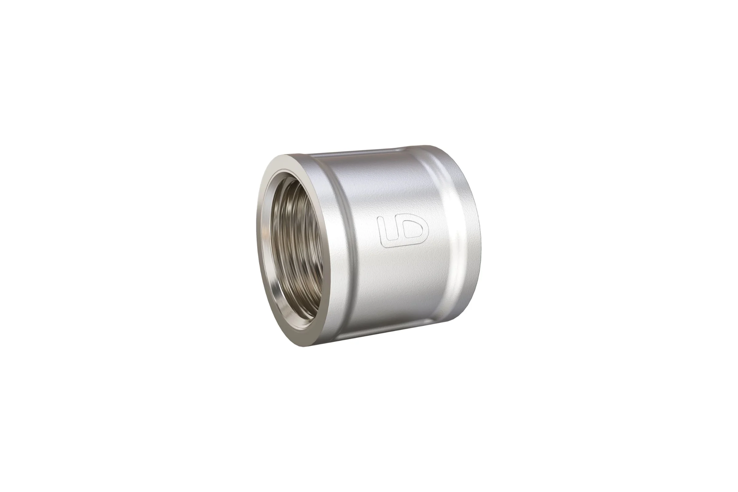 Муфта LD PRIDE DN15 (1/2") ВР латунь никель с биркой LD.67.502.15.1