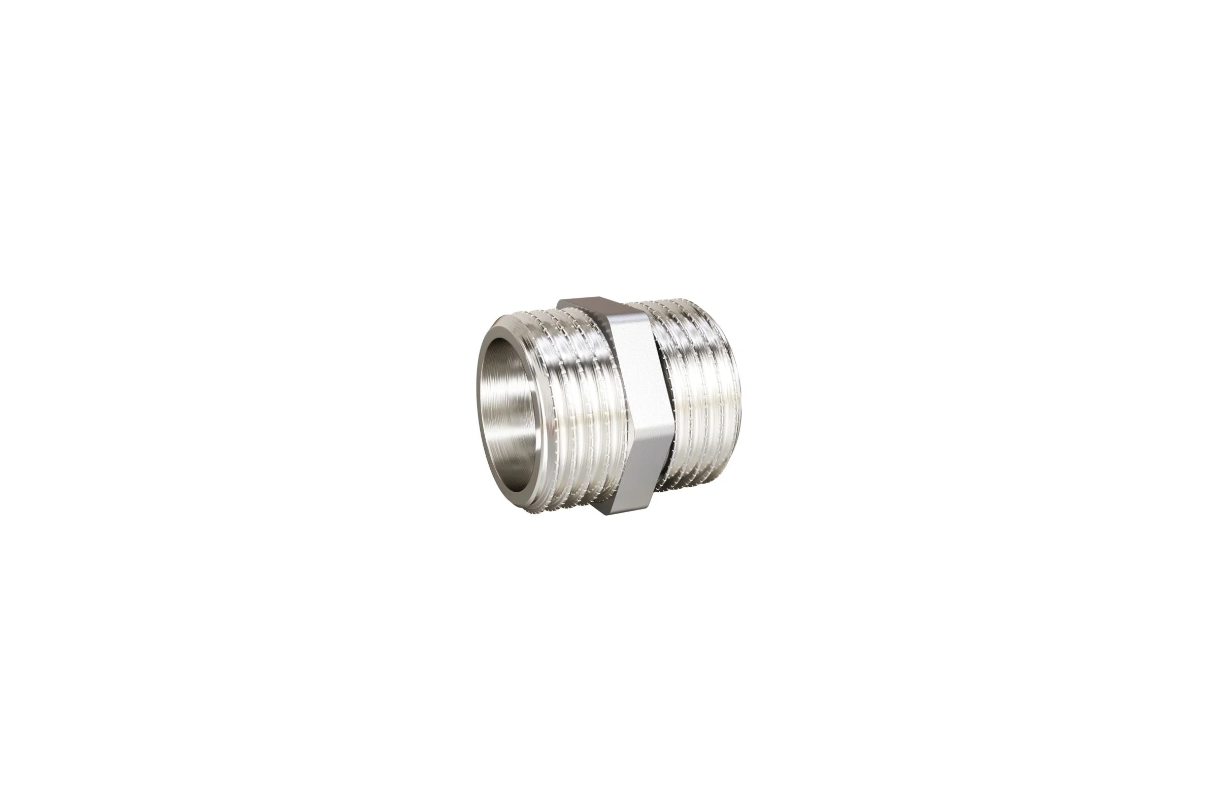 Ниппель прямой LD PRIDE DN32 (1 1/4") НР/НР латунь никель с биркой LD.67.511.32