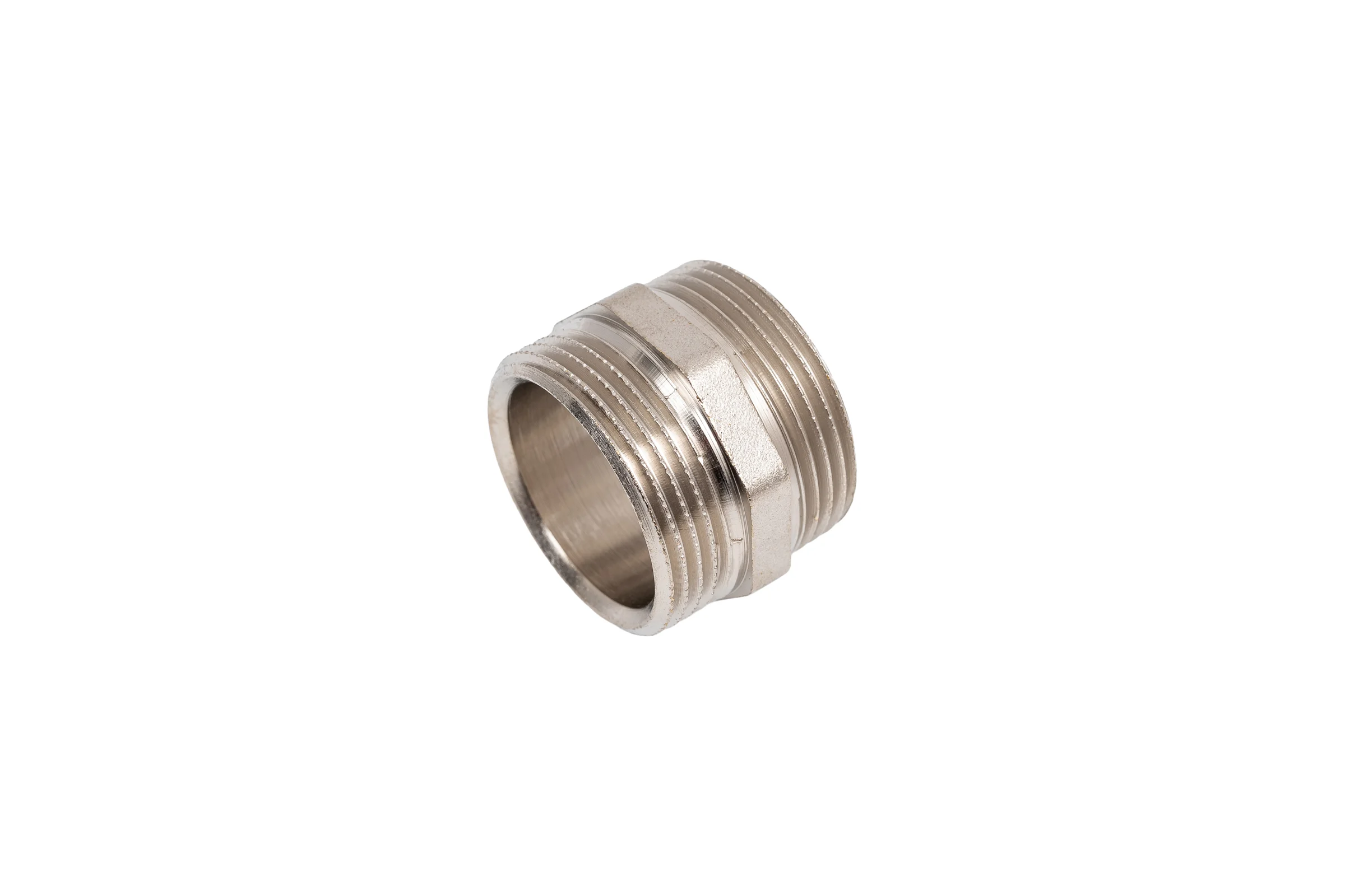 Ниппель прямой LD PRIDE DN32 (1 1/4") НР/НР латунь никель с биркой LD.67.511.32