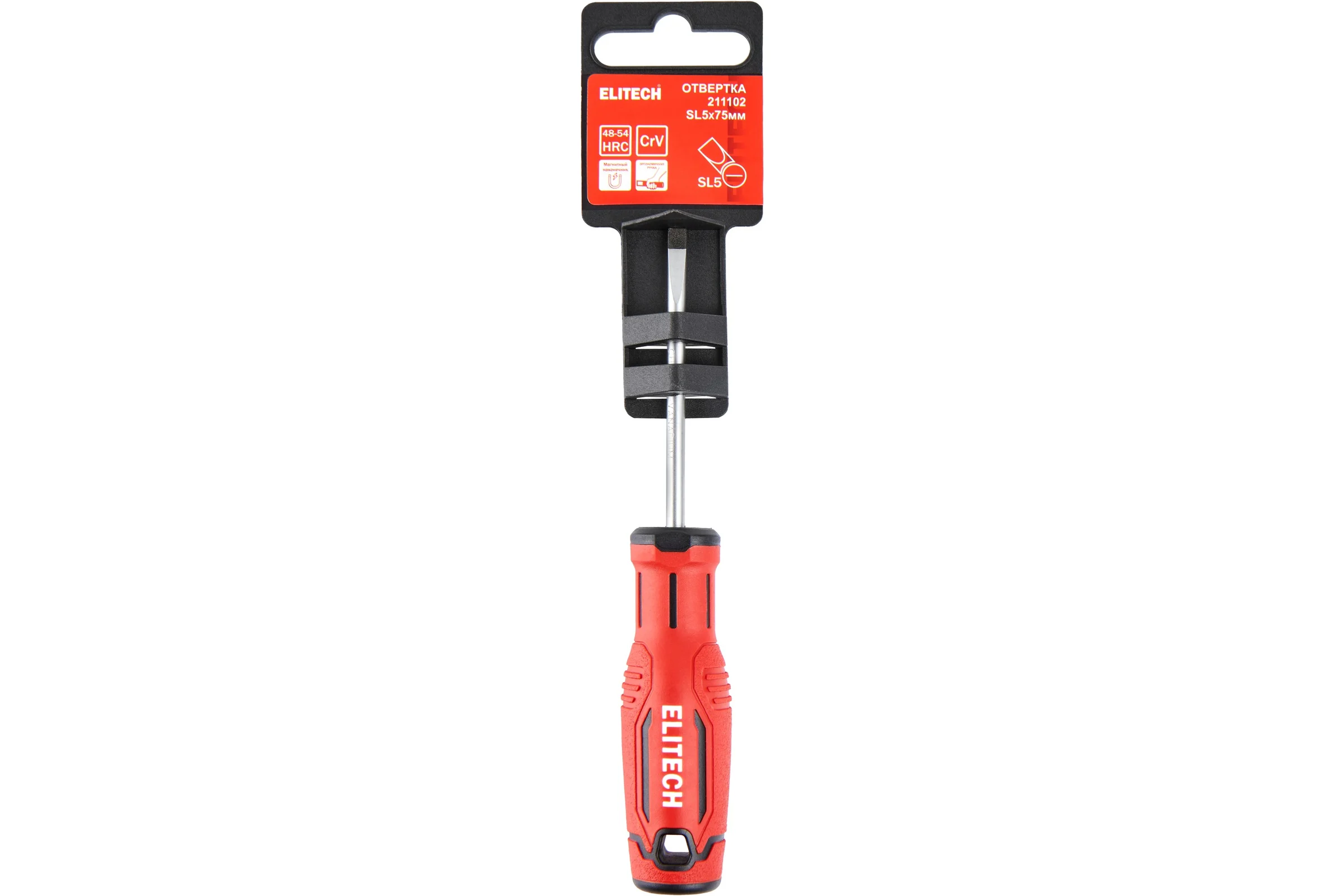 Отвертка Elitech SL5X75мм 211102 207132