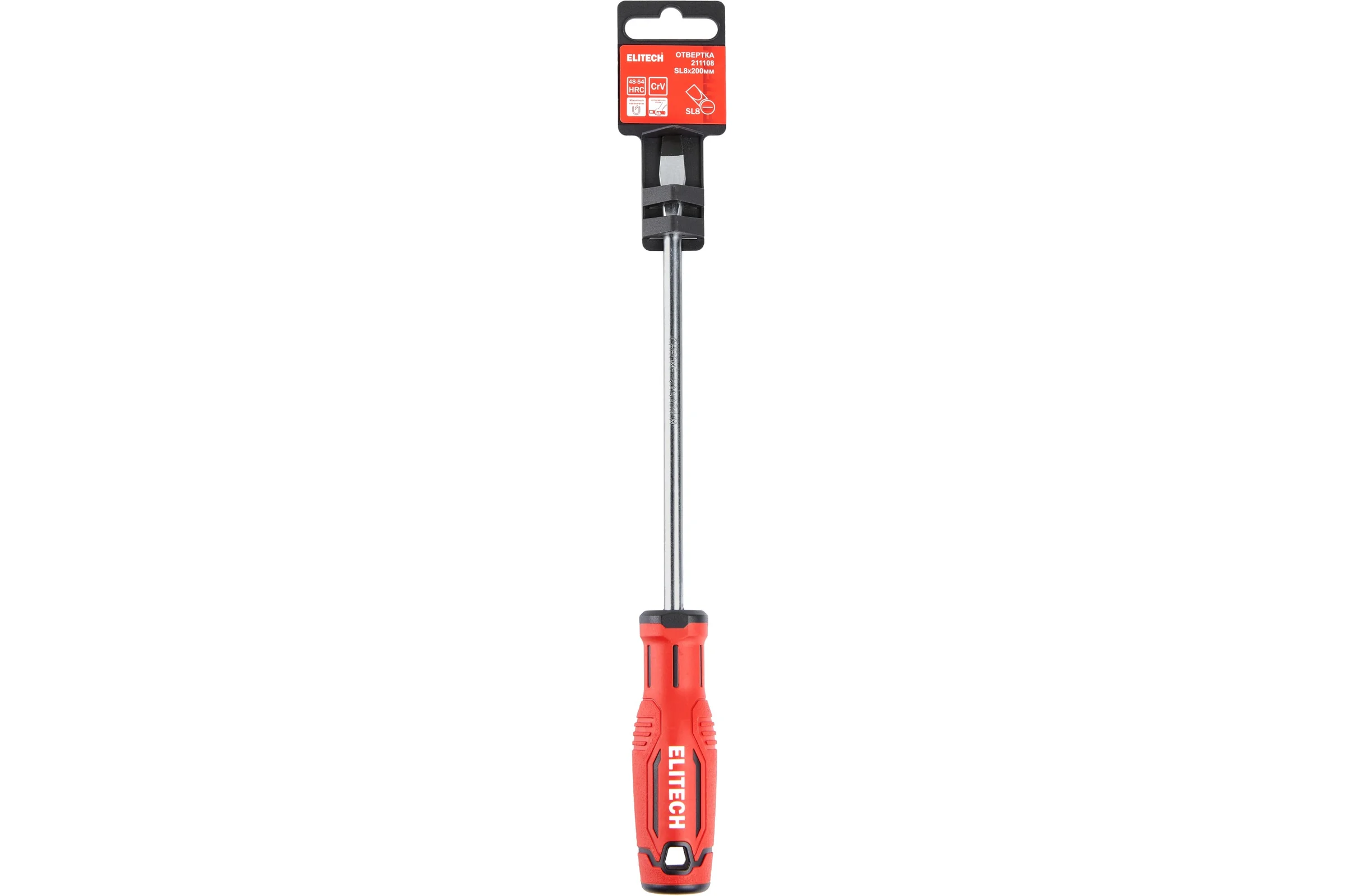 Отвертка Elitech SL8X200мм 211108 207138