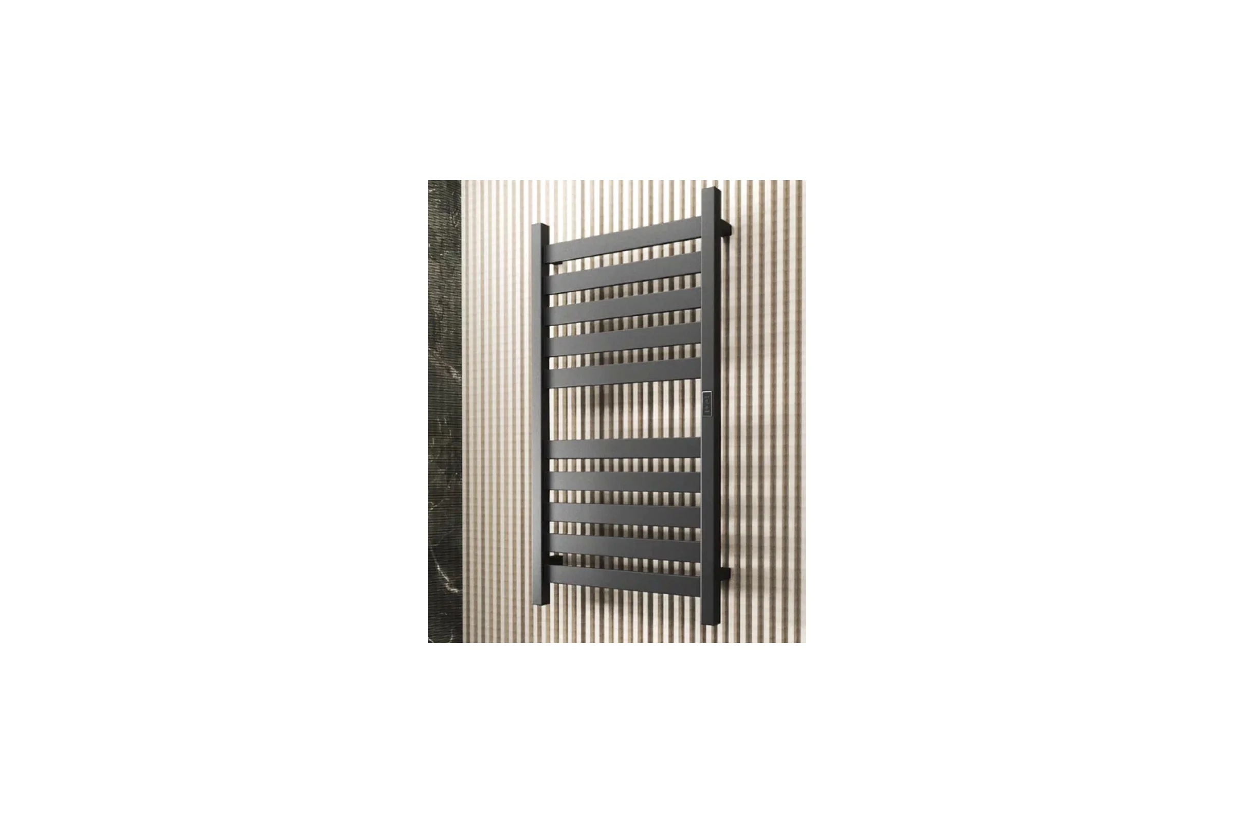 Полотенцесушитель дизайнерский электрический Bauedge профильный BAU Elite Gun Grey 50x100, 10 планок, универсальный, темно-серый металлик DB-0098