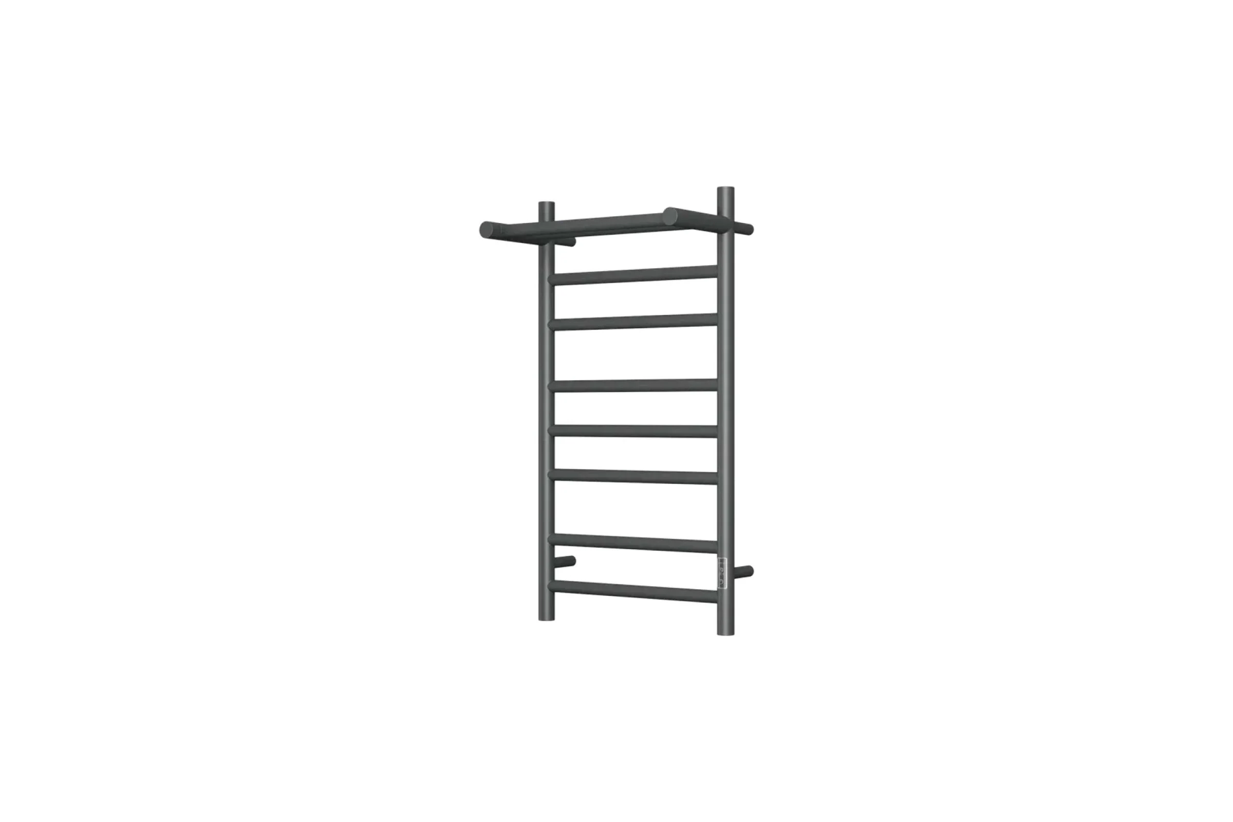Полотенцесушитель электрический Bauedge с полкой BAU Stil Shelf Gun Grey 40x80, 7 планок, универсальный, темно-серый металлик DB-0092