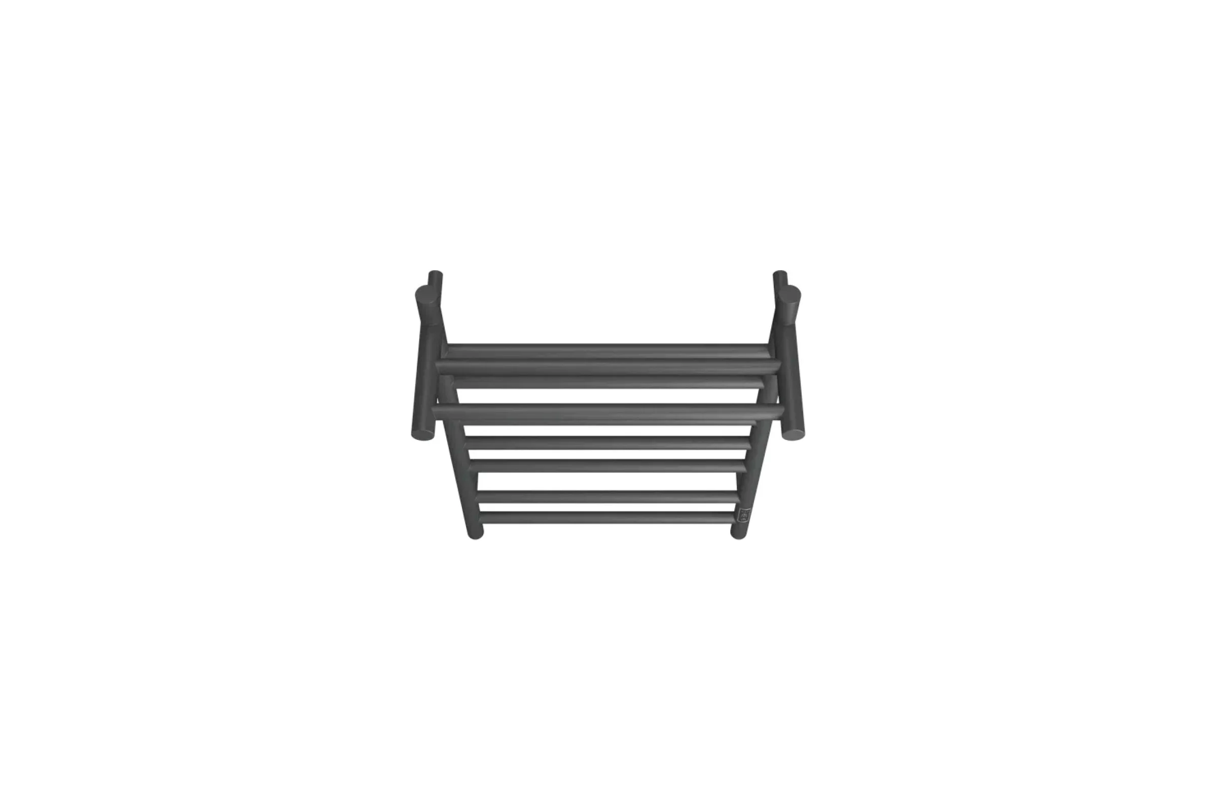Полотенцесушитель электрический Bauedge с полкой BAU Stil Shelf Gun Grey 40x80, 7 планок, универсальный, темно-серый металлик DB-0092