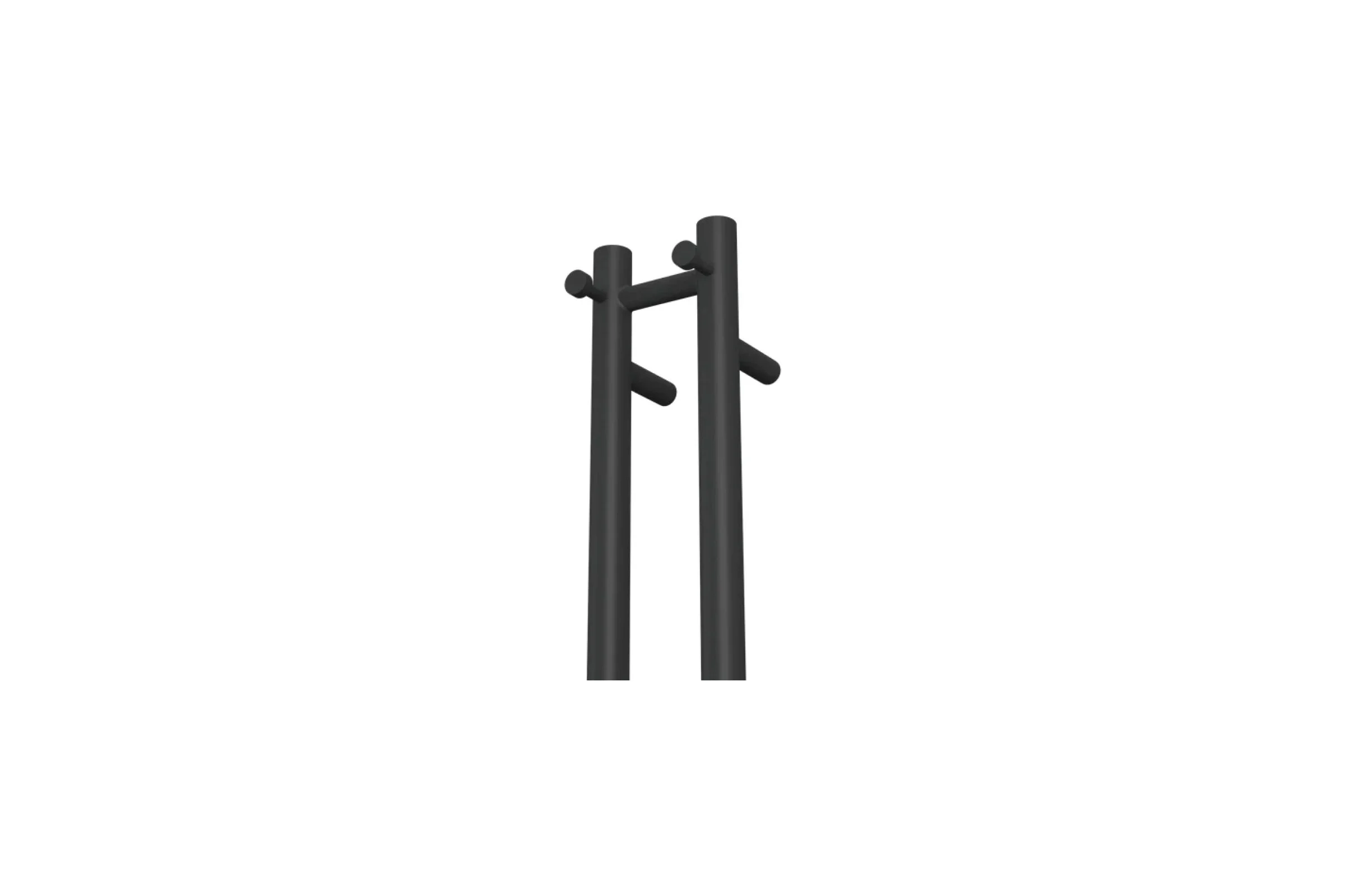 Полотенцесушитель дизайнерский электрический Bauedge BAU Stella Gun Grey 8x120, 2 коллектора, 2 крючка, темно-серый металлик DB-0103