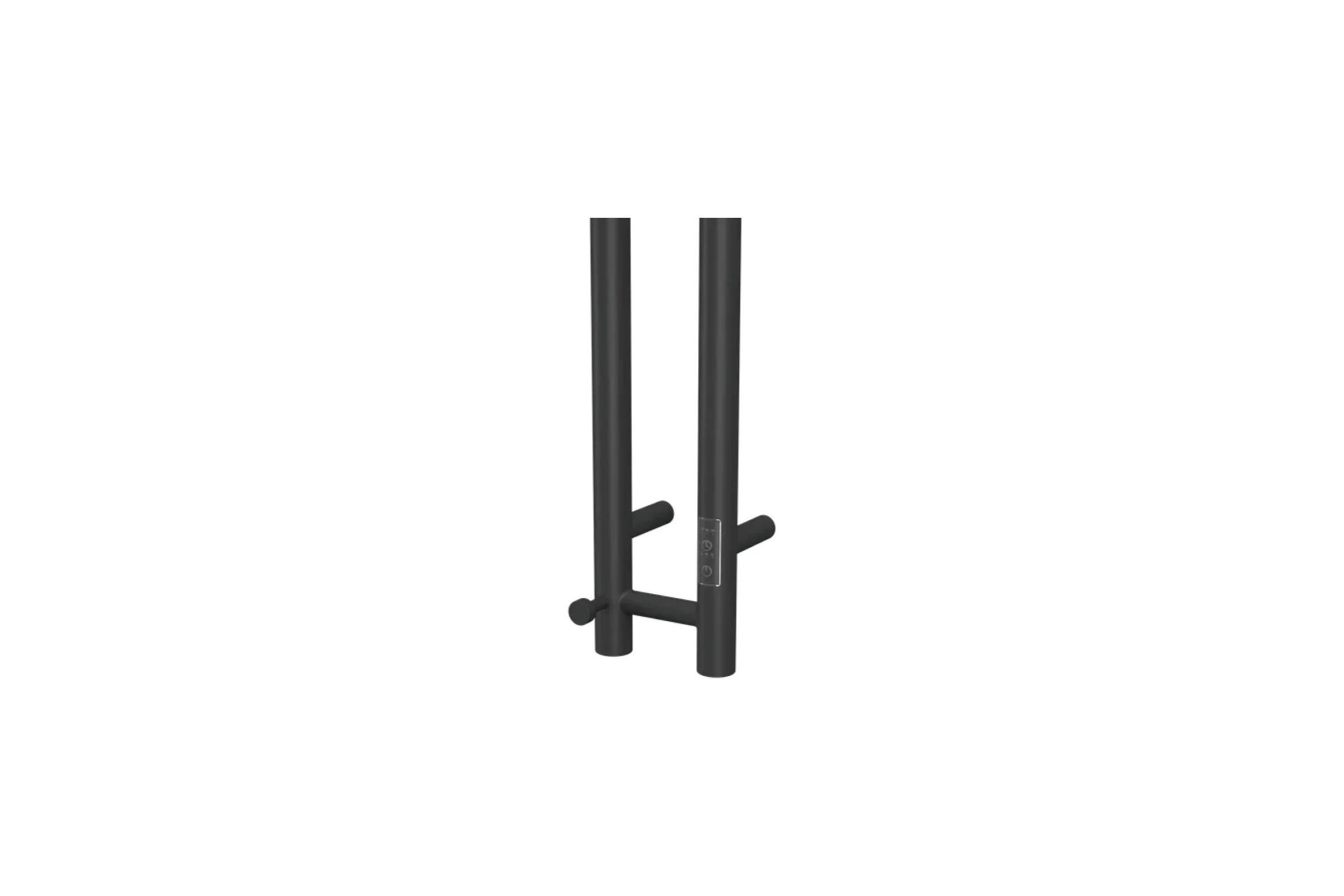 Полотенцесушитель дизайнерский электрический Bauedge BAU Stella Gun Grey 8x120, 2 коллектора, 2 крючка, темно-серый металлик DB-0103
