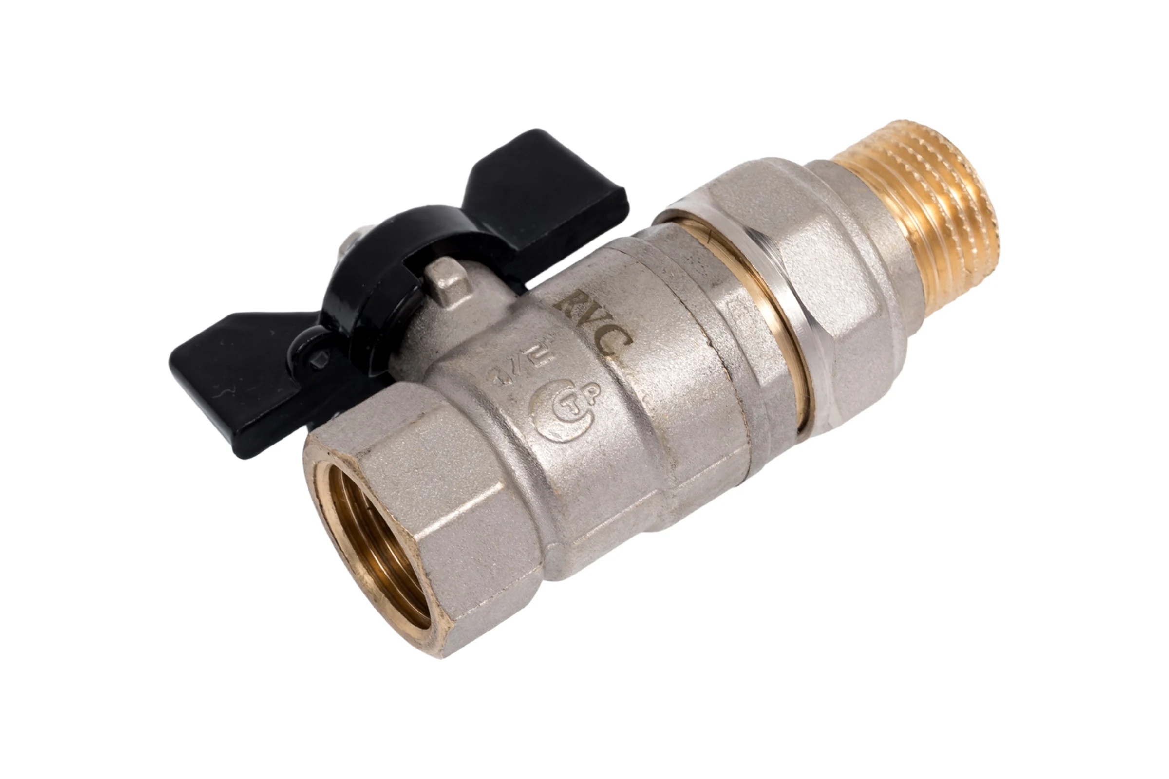 Кран шаровой Rvc 15 1/2" гш американка бабочка 17384