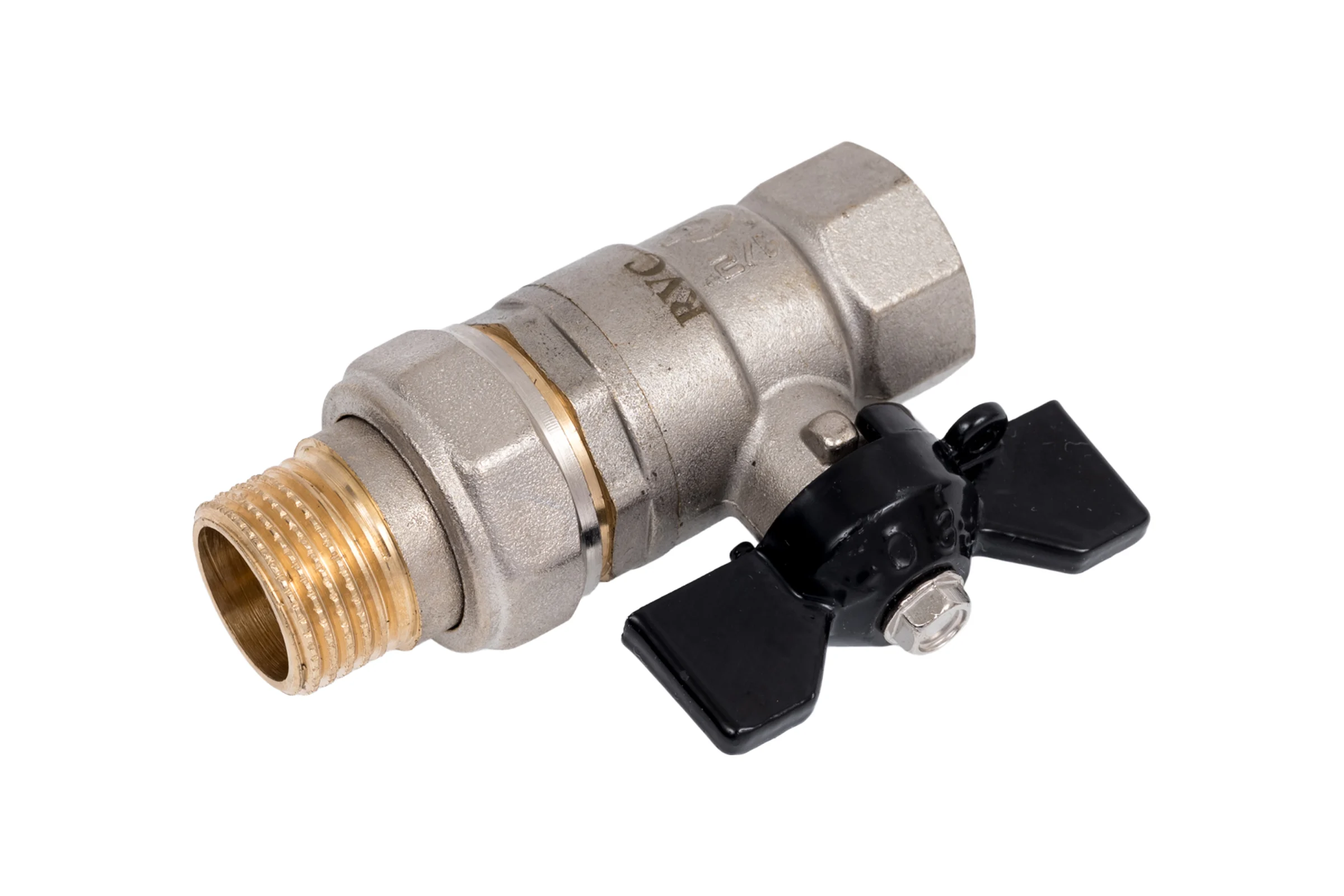 Кран шаровой Rvc 15 1/2" гш американка бабочка 17384