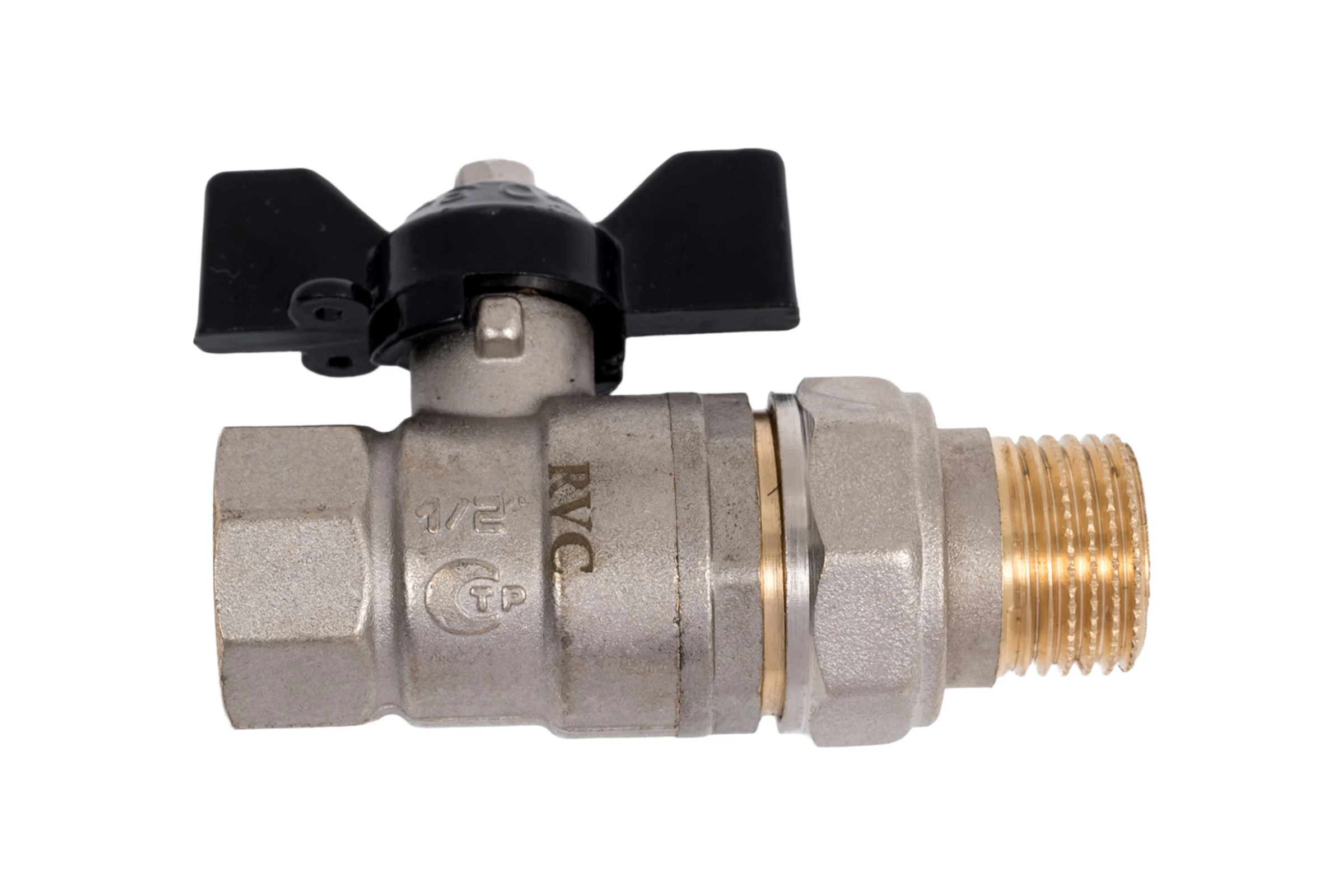Кран шаровой Rvc 15 1/2" гш американка бабочка 17384