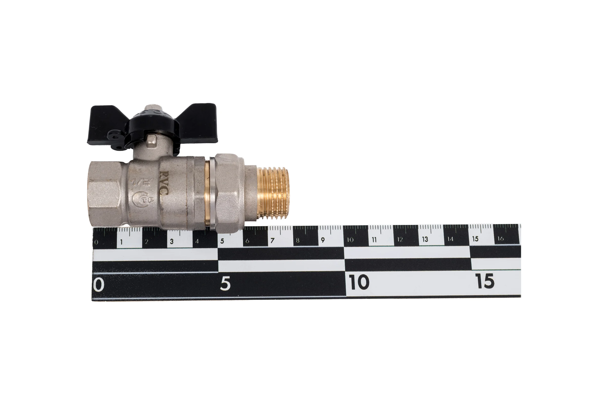 Кран шаровой Rvc 15 1/2" гш американка бабочка 17384