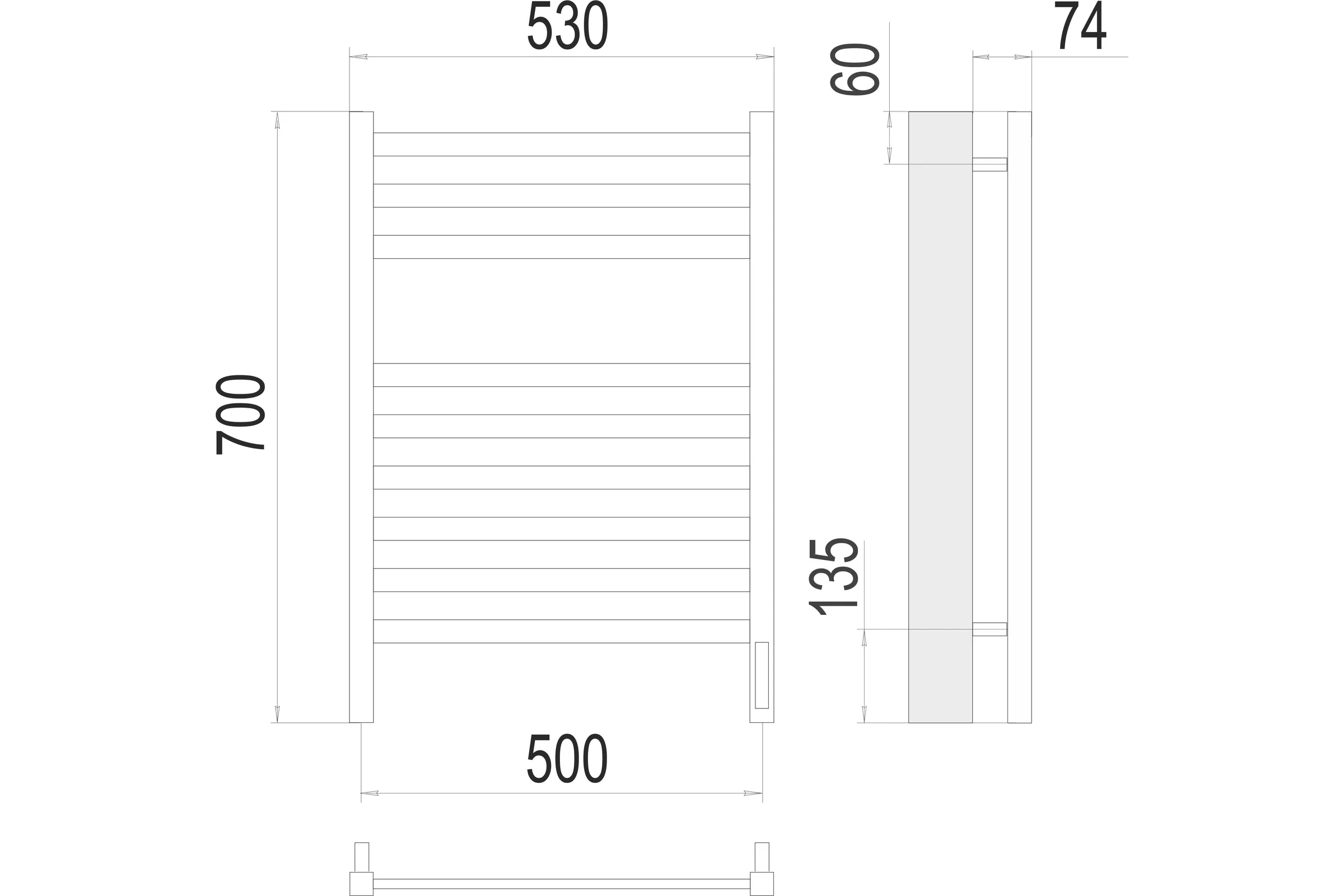 Полотенесушитель электрический Terminus Енисей П9 500x700 sensor quick touch 4670078526281