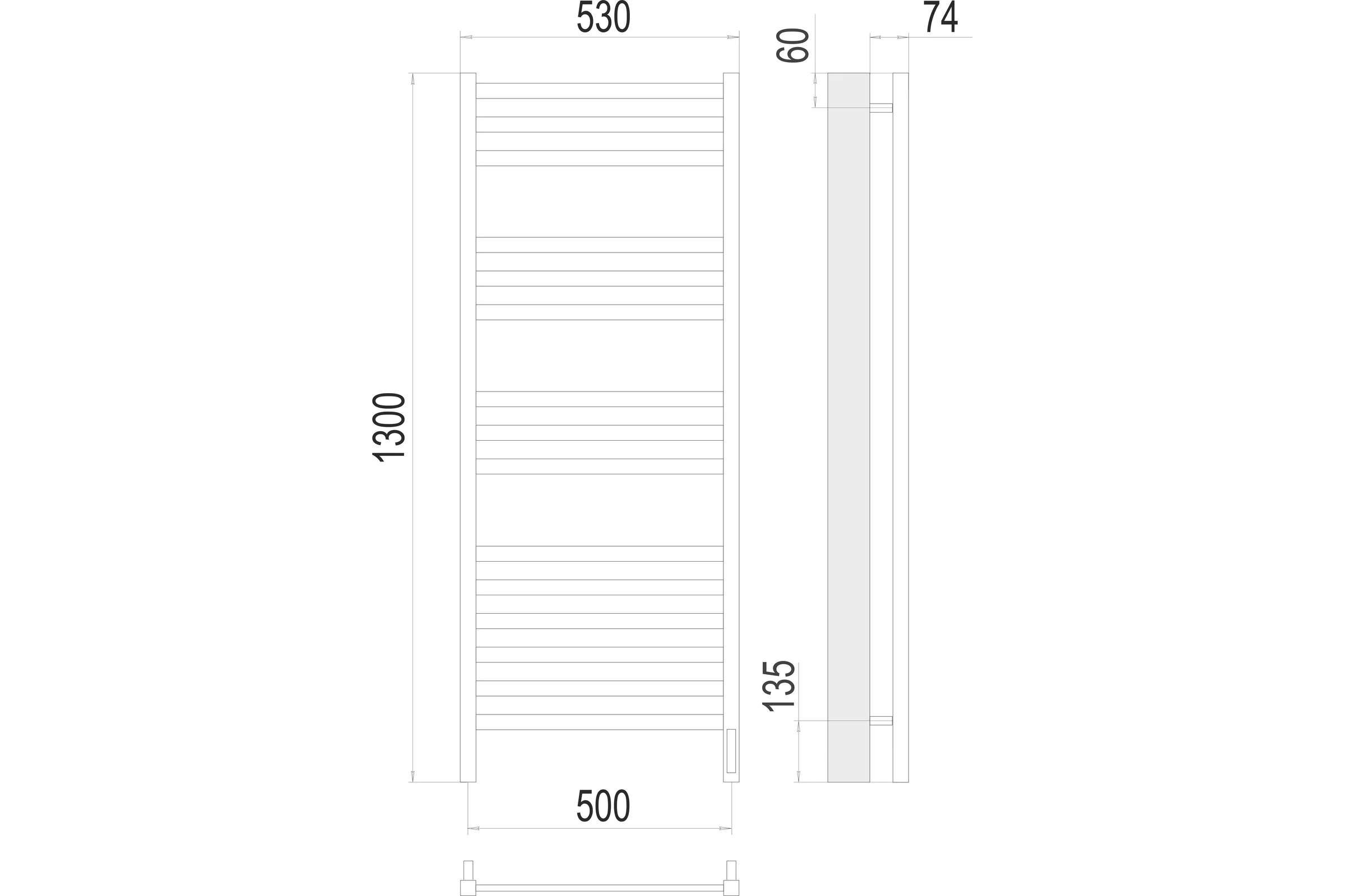 Полотенесушитель электрический Terminus Енисей П15 500x1300 sensor quick touch 4670078526274