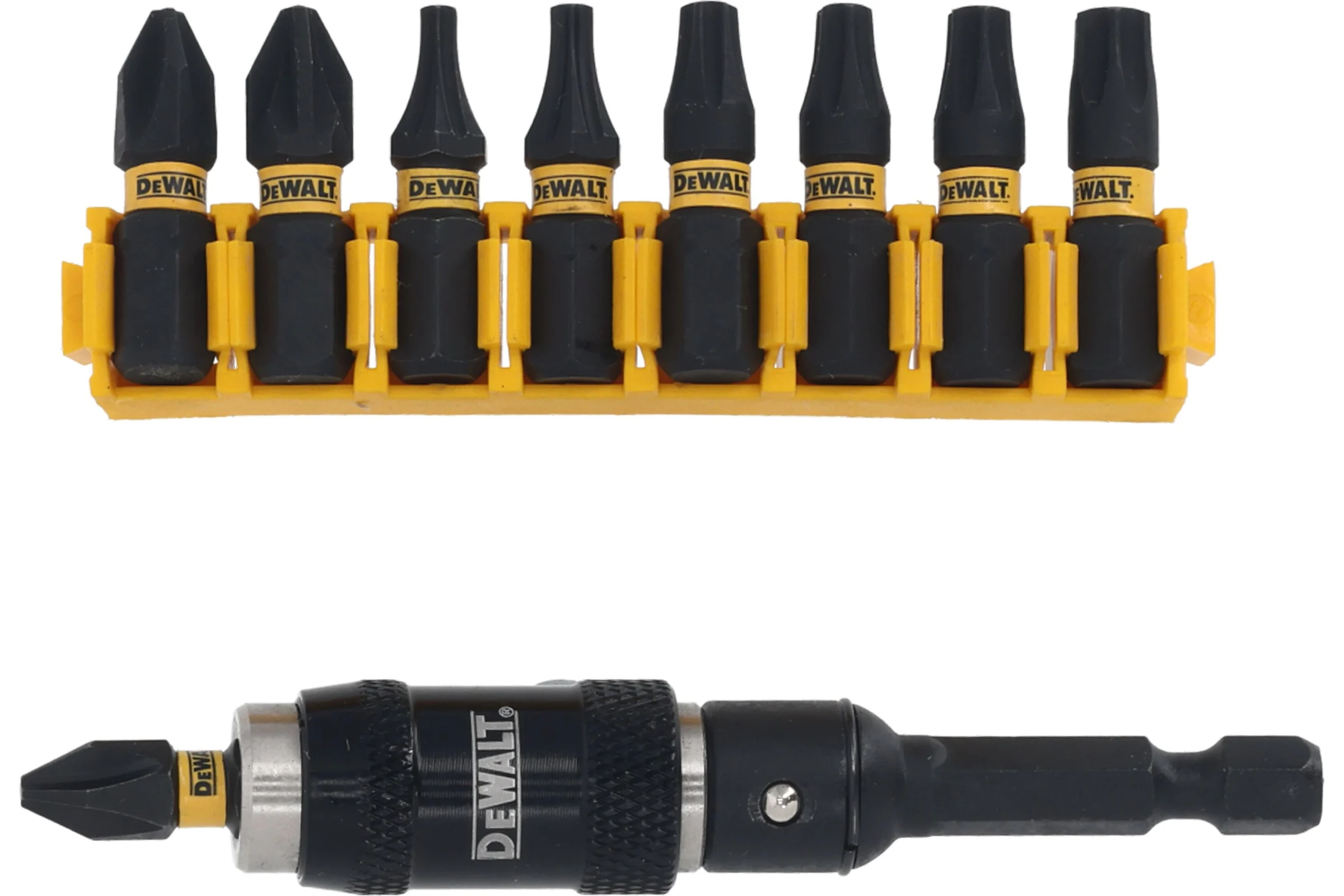Бита Dewalt PH2, PZ2, PZ3, T15, T30, SL6, 25 мм, шестигранный (HEX), 10 шт DT70518T-QZ