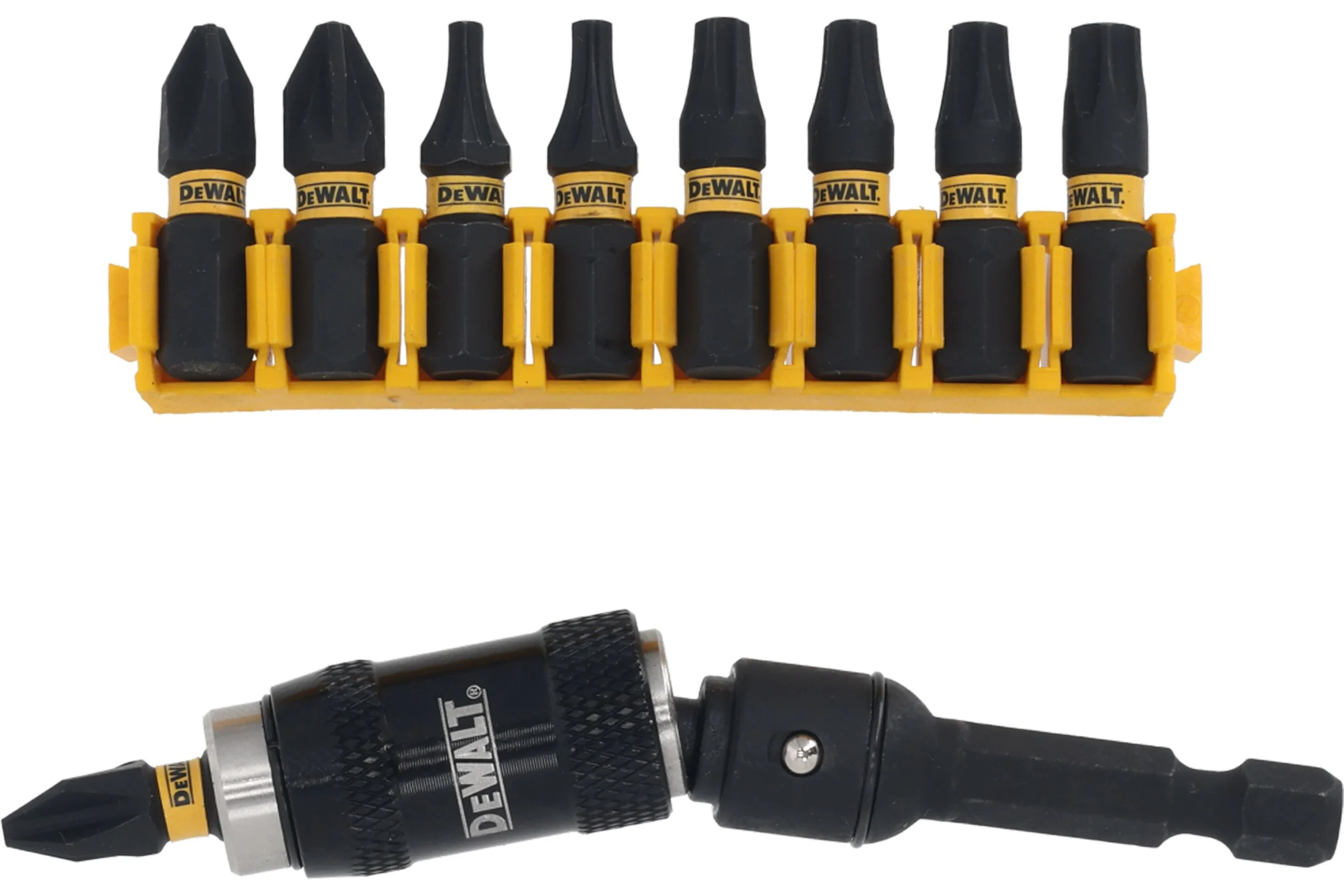 Бита Dewalt PH2, PZ2, PZ3, T15, T30, SL6, 25 мм, шестигранный (HEX), 10 шт DT70518T-QZ