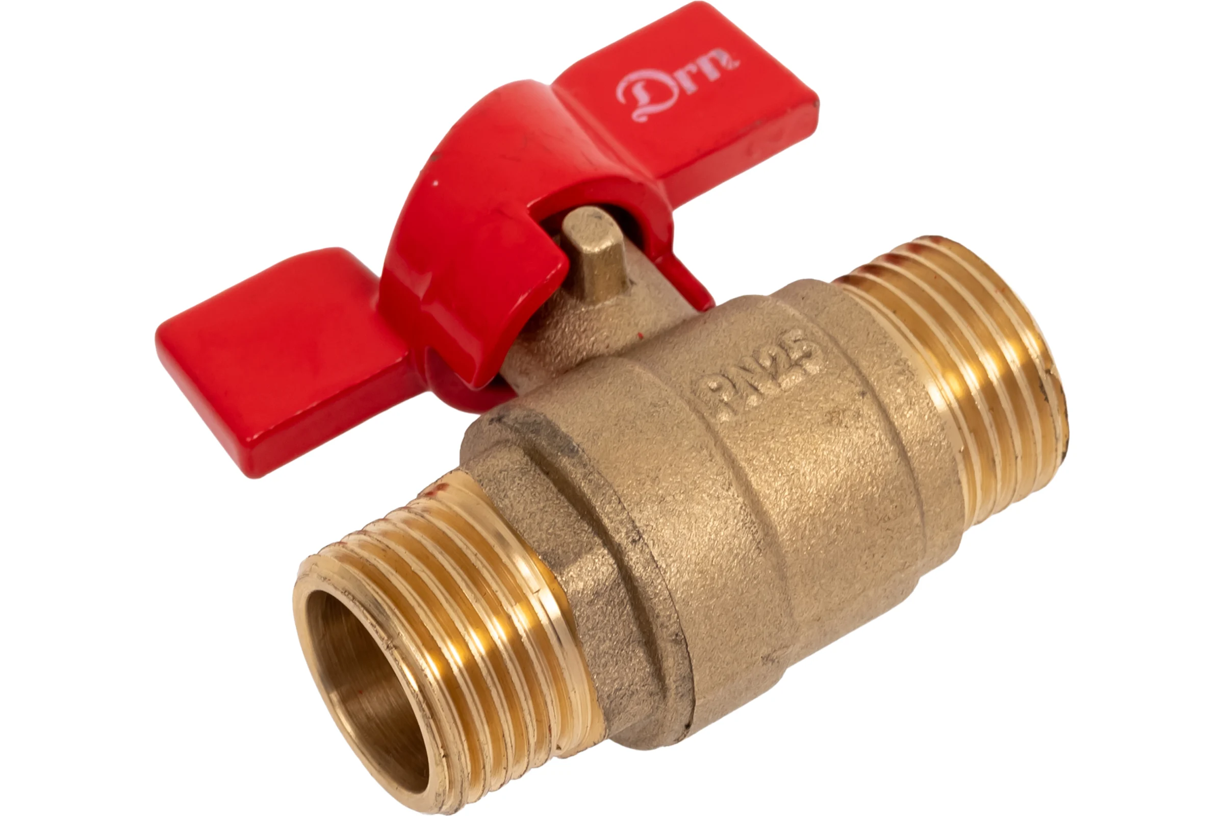 Кран шаровой Doron 1/2" Н-Н бабочка штуцер-штуцер (10/200) 8415