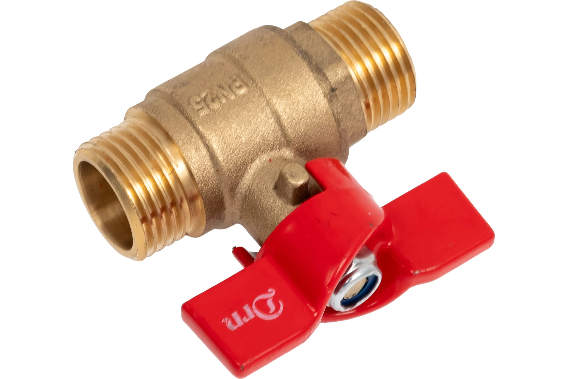 Кран шаровой Doron 1/2" Н-Н бабочка штуцер-штуцер (10/200) 8415