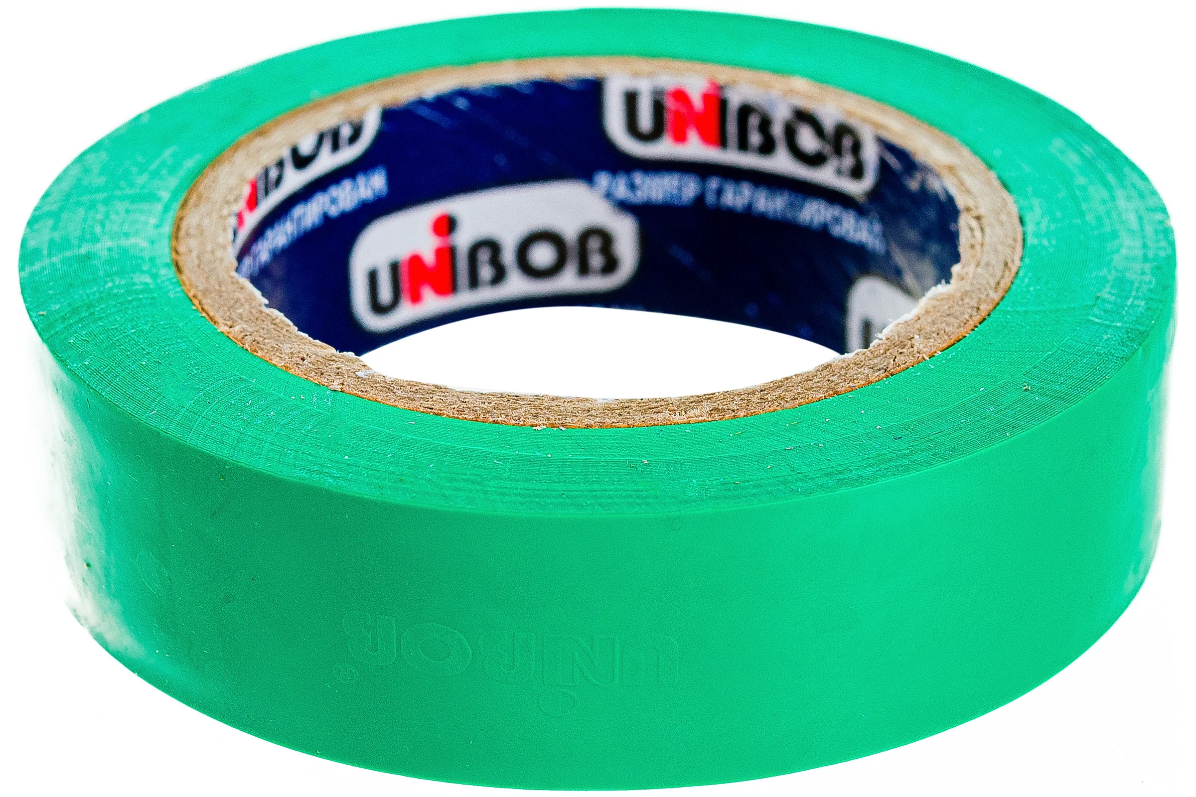 Изолента ПВХ UNIBOB 15 мм х 10 м, зеленая, 130 мкм 211769