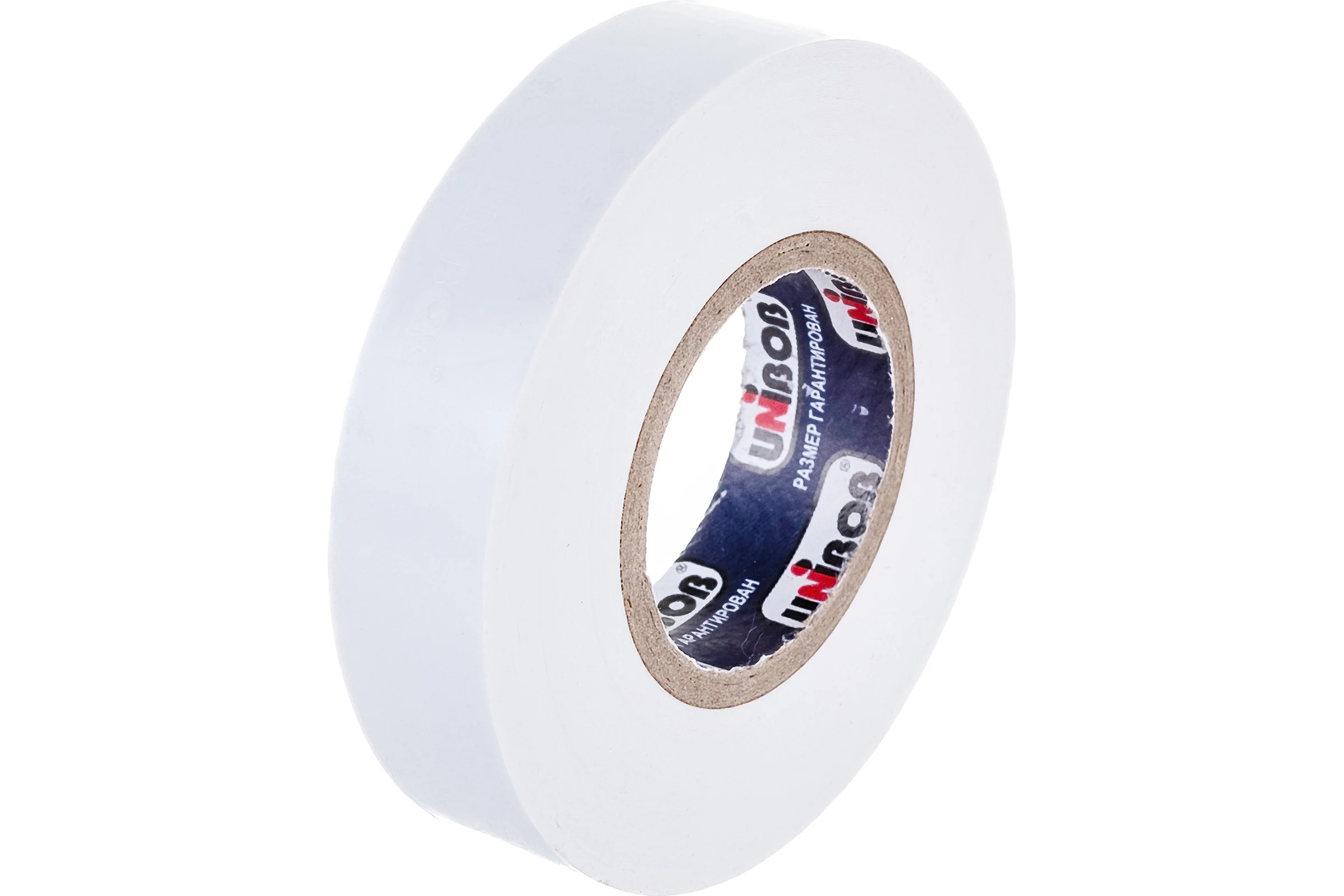 Изолента ПВХ UNIBOB 15 мм х 20 м, белая, 130 мкм 211764