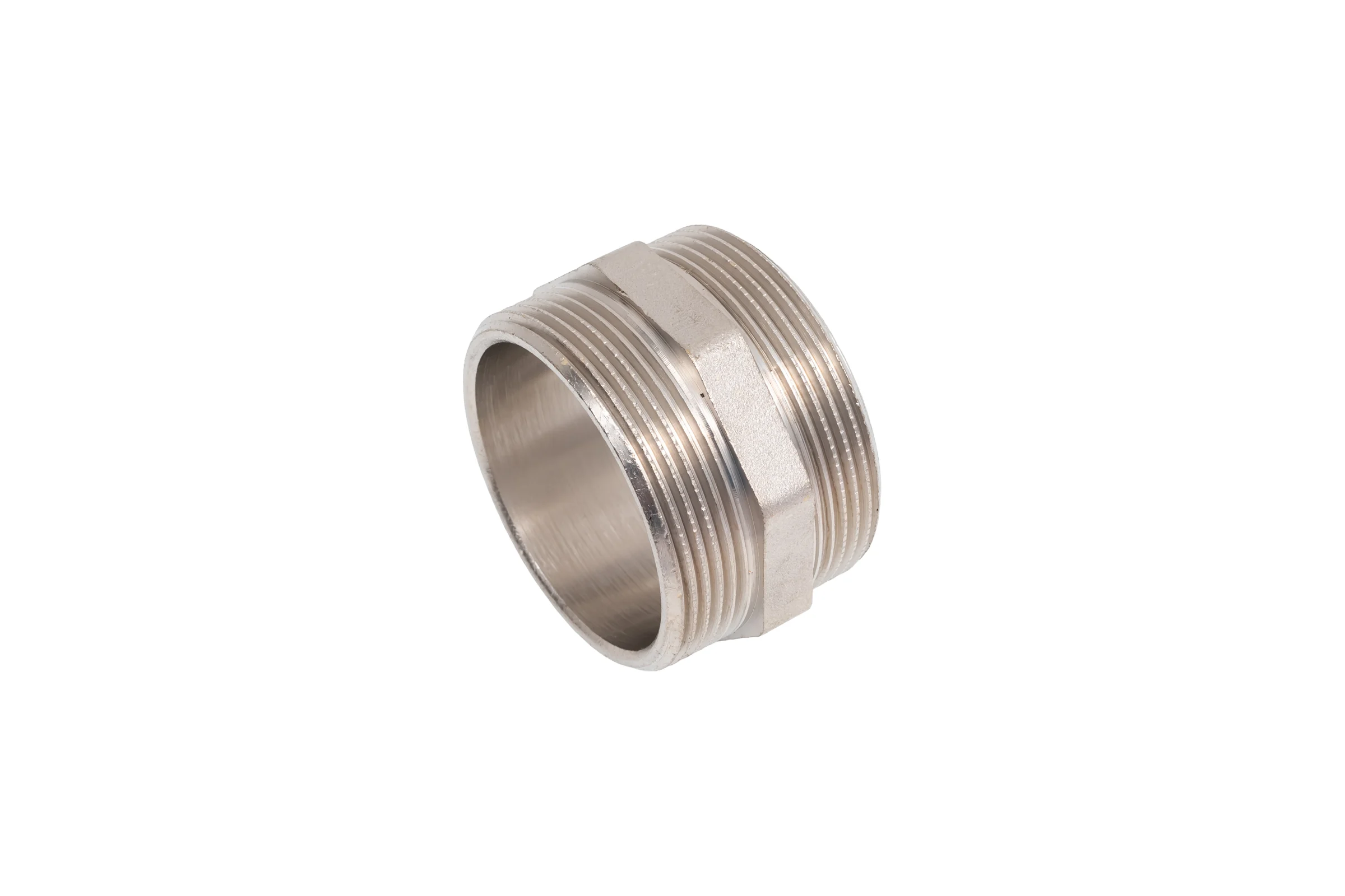 Ниппель прямой LD PRIDE DN50 (2") НР/НР латунь никель с биркой LD.67.511.50