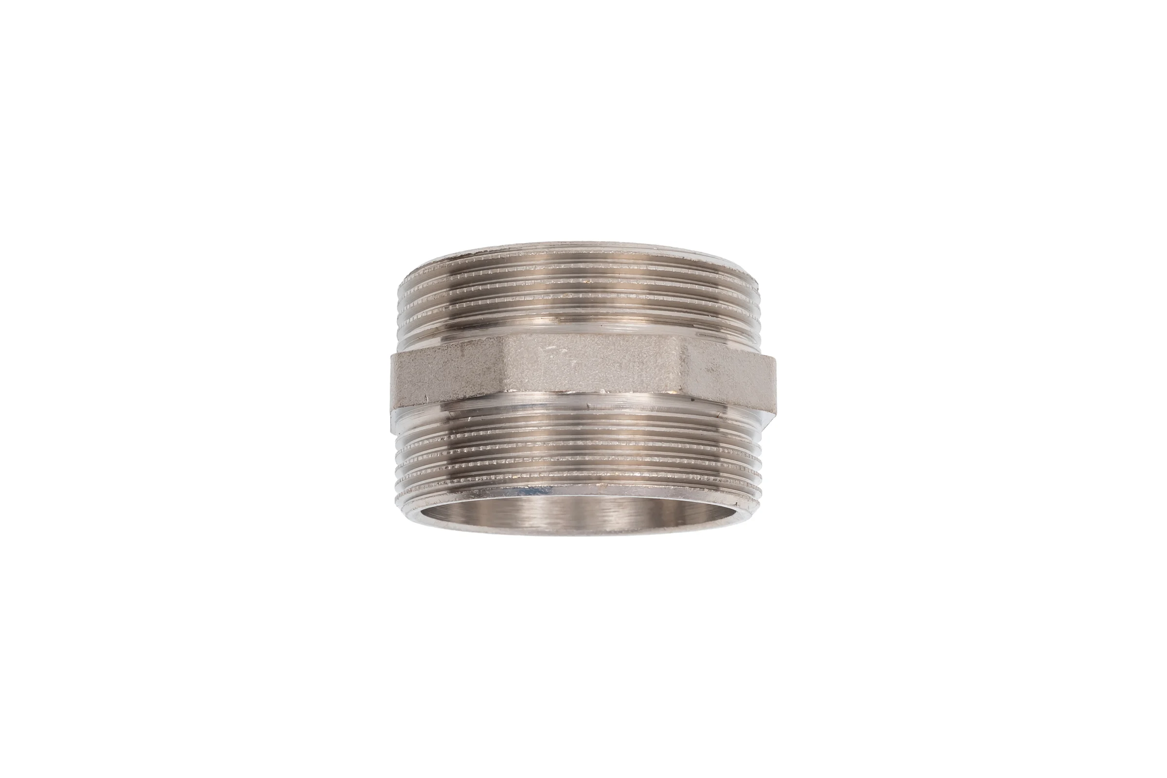 Ниппель прямой LD PRIDE DN50 (2") НР/НР латунь никель с биркой LD.67.511.50