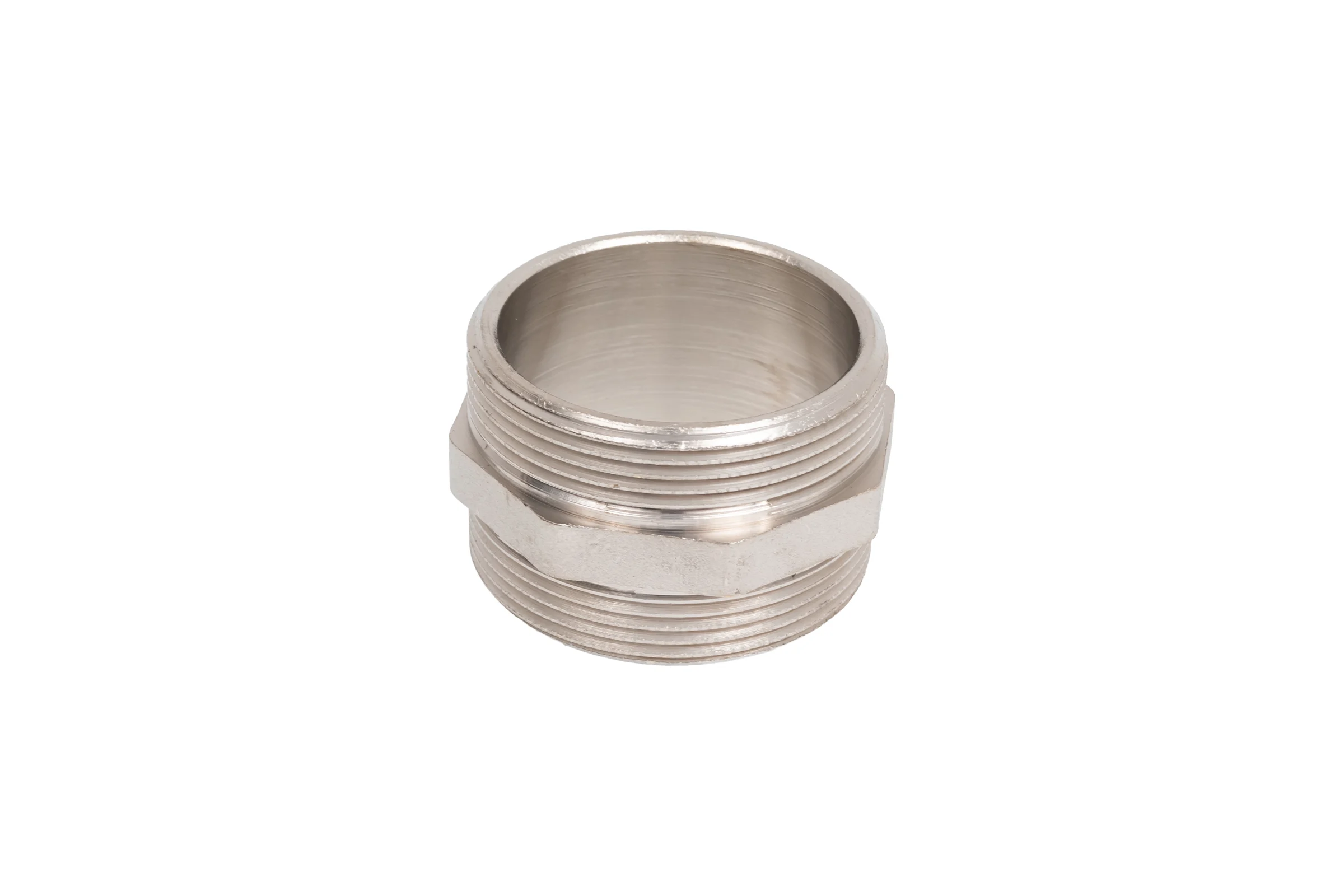 Ниппель прямой LD PRIDE DN50 (2") НР/НР латунь никель с биркой LD.67.511.50