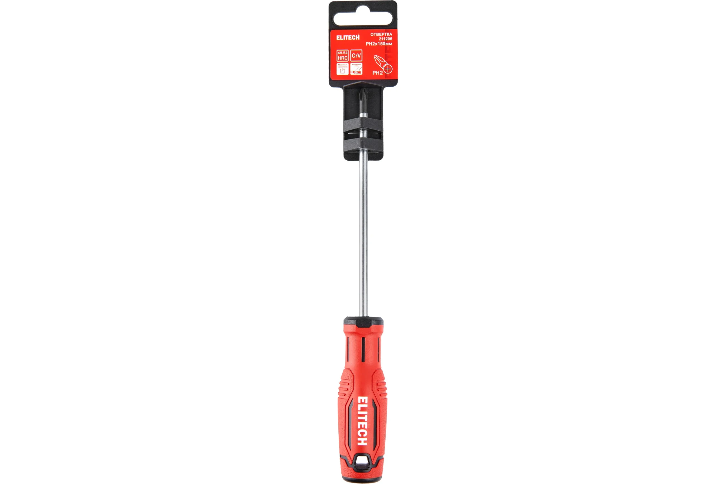 Отвертка Elitech PH2X150мм с магнитным наконечником 211206 207144