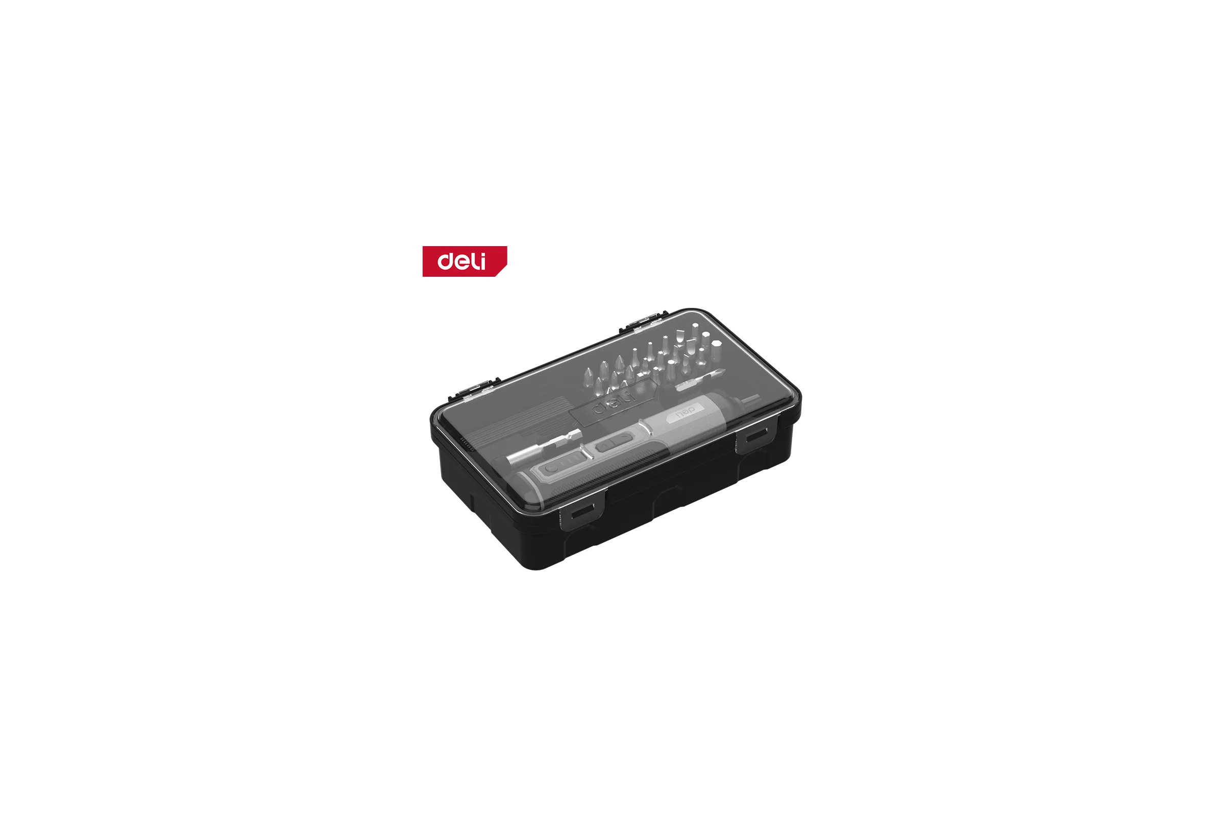 Отвертка аккумуляторная DELI DC161 (4В х 2Ач, 5Нм, 300об/мин, Type-C, набор бит 24 шт, кейс) 162802