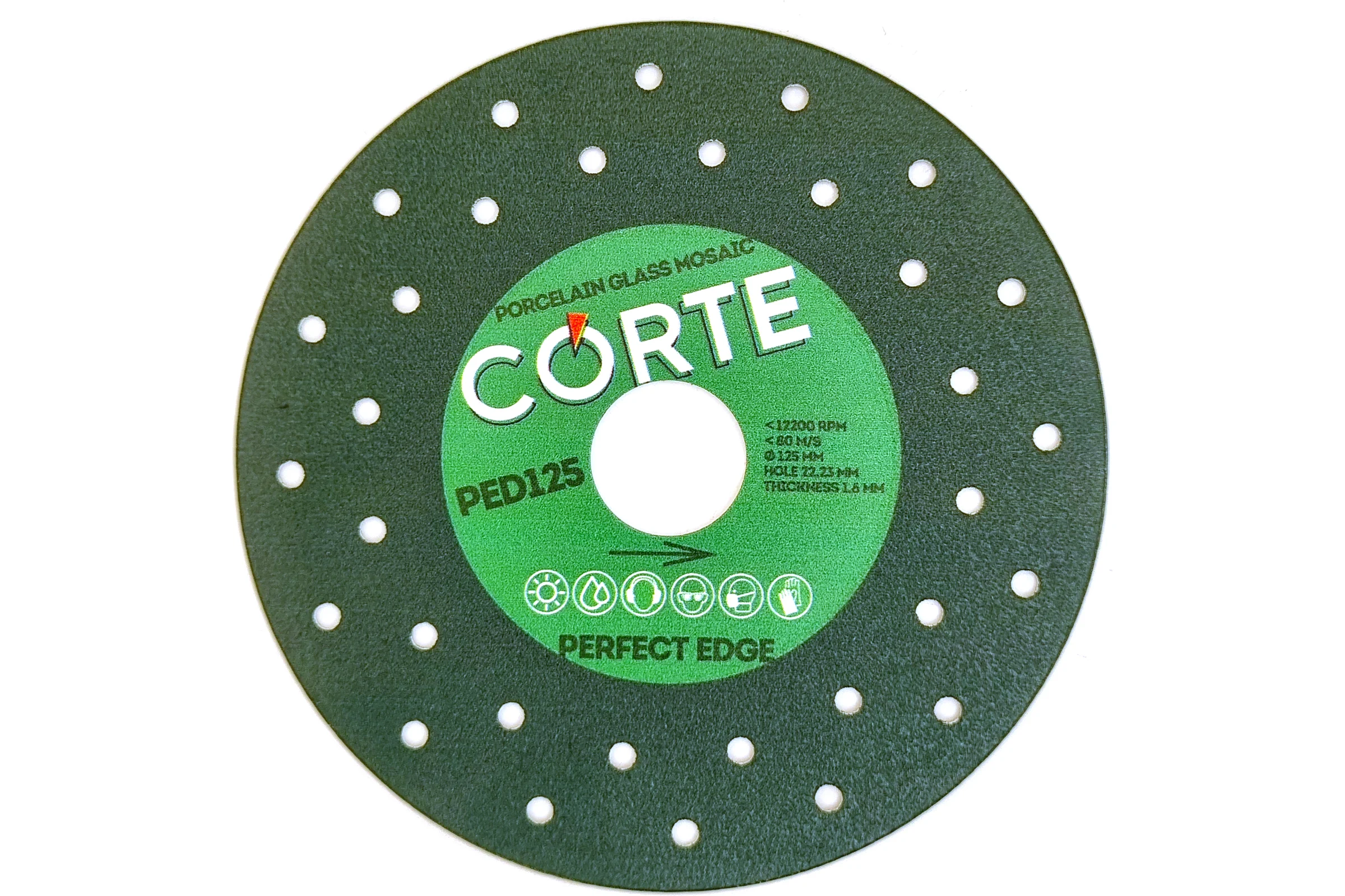 Диск алмазный для чистого реза по стеклу и керамограниту CORTE PERFECT EDGE 125х1.6х22.2 мм PED125