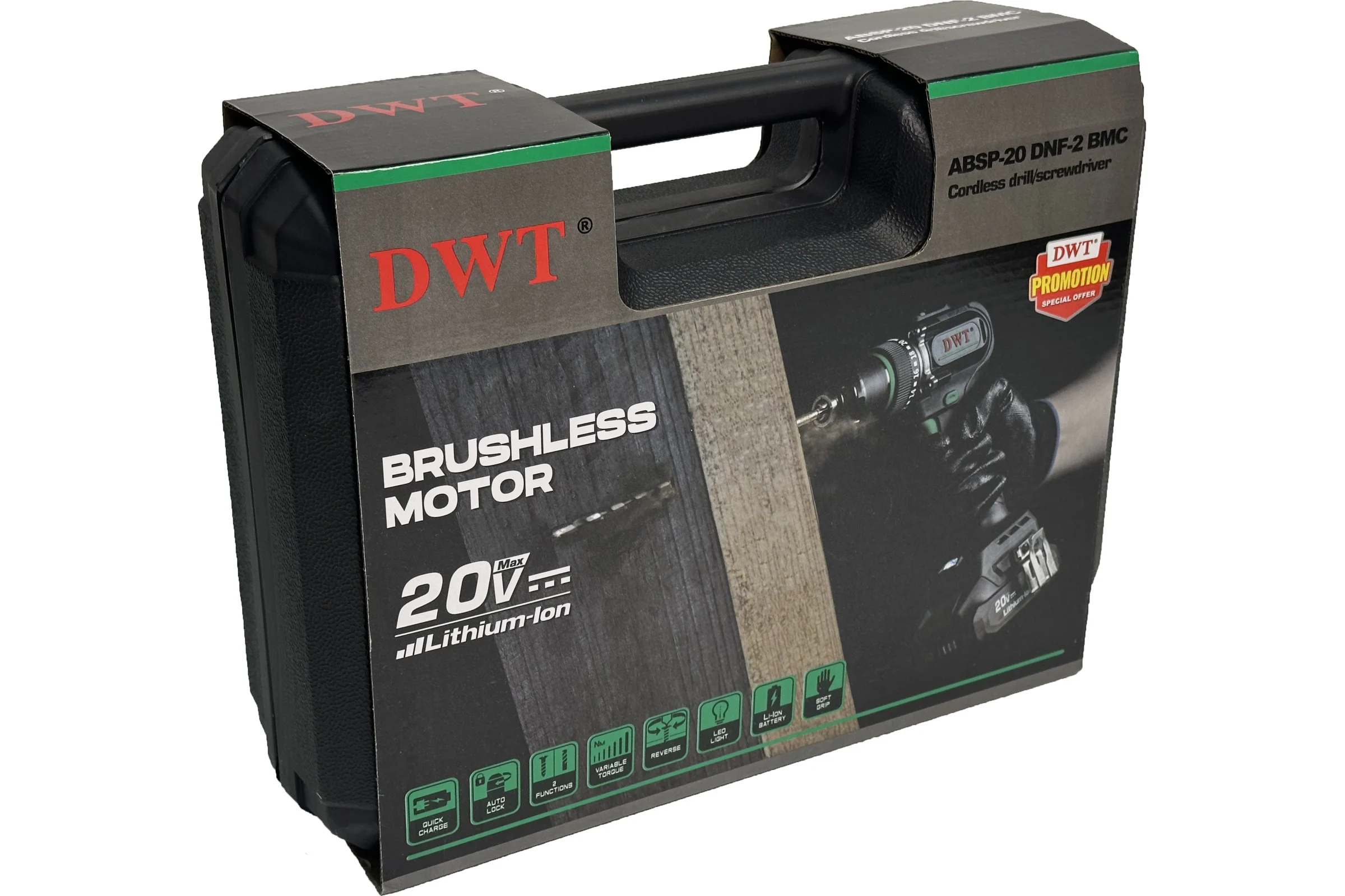 Бесщеточная аккумуляторная дрель-шуруповерт DWT ABSP-20 DNF-2 BMC