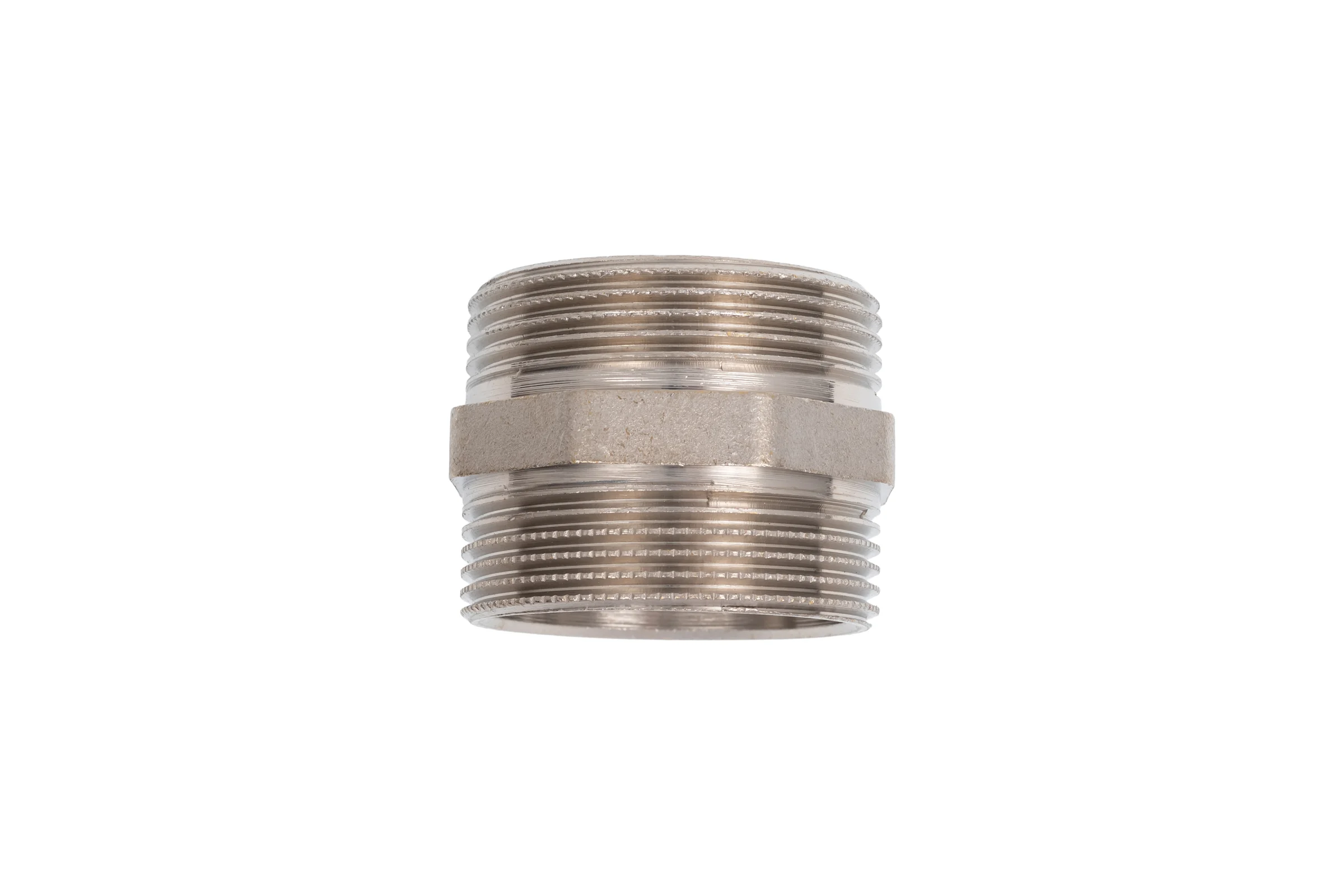 Ниппель прямой LD PRIDE DN40 (1 1/2") НР/НР латунь никель с биркой LD.67.511.40