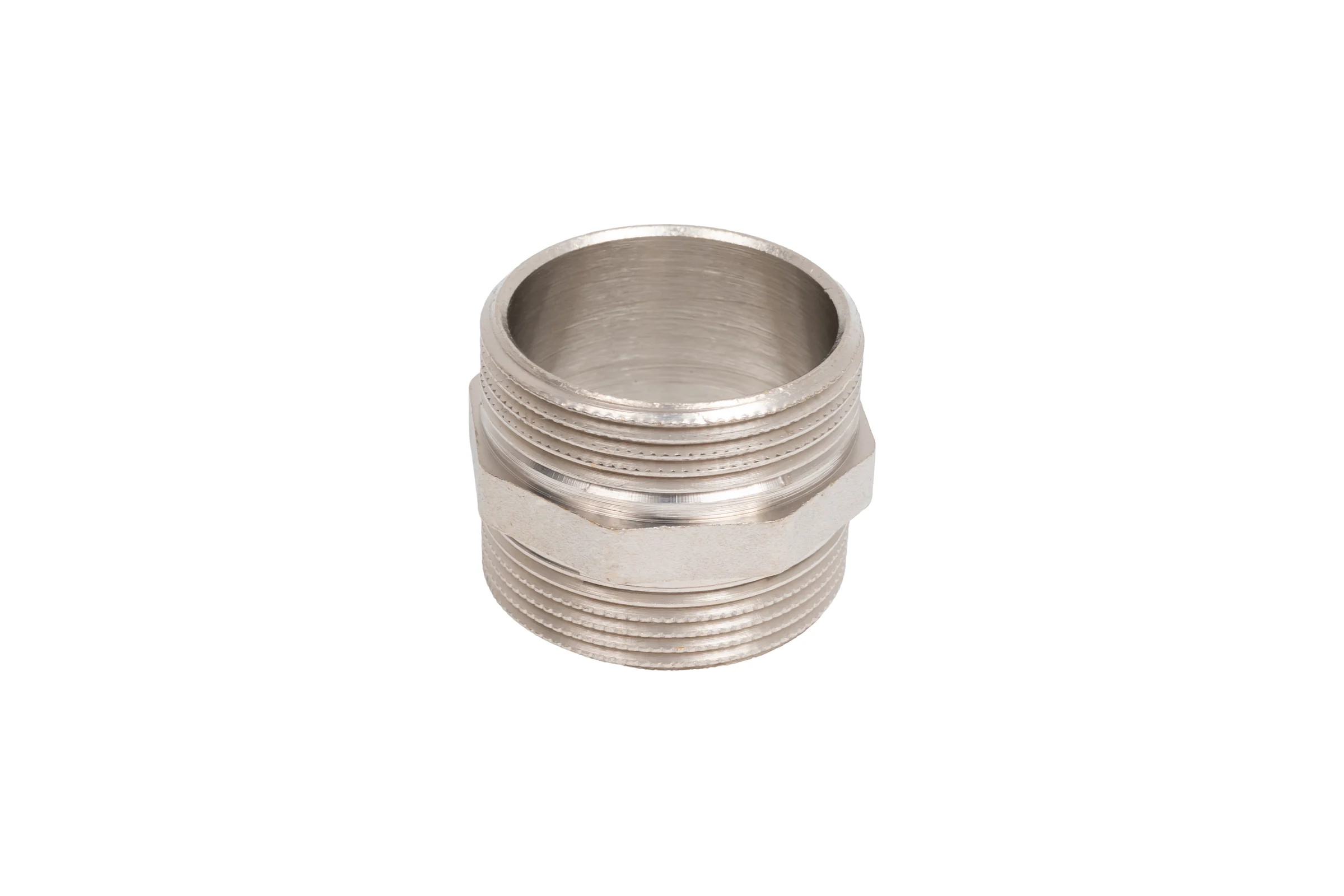 Ниппель прямой LD PRIDE DN40 (1 1/2") НР/НР латунь никель с биркой LD.67.511.40