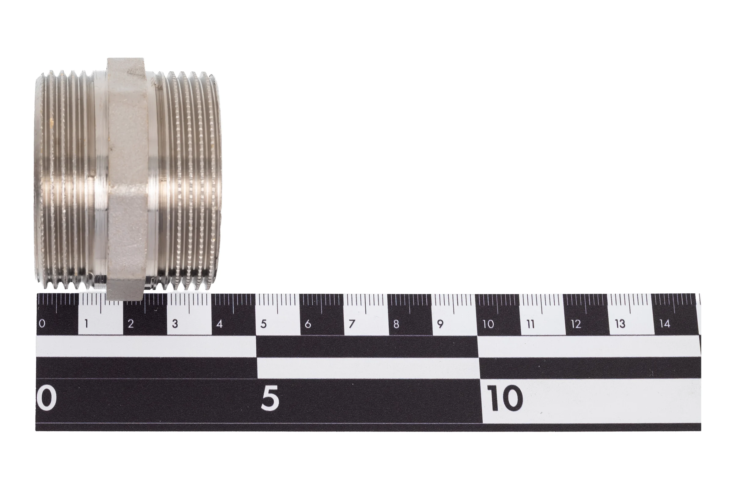 Ниппель прямой LD PRIDE DN40 (1 1/2") НР/НР латунь никель с биркой LD.67.511.40